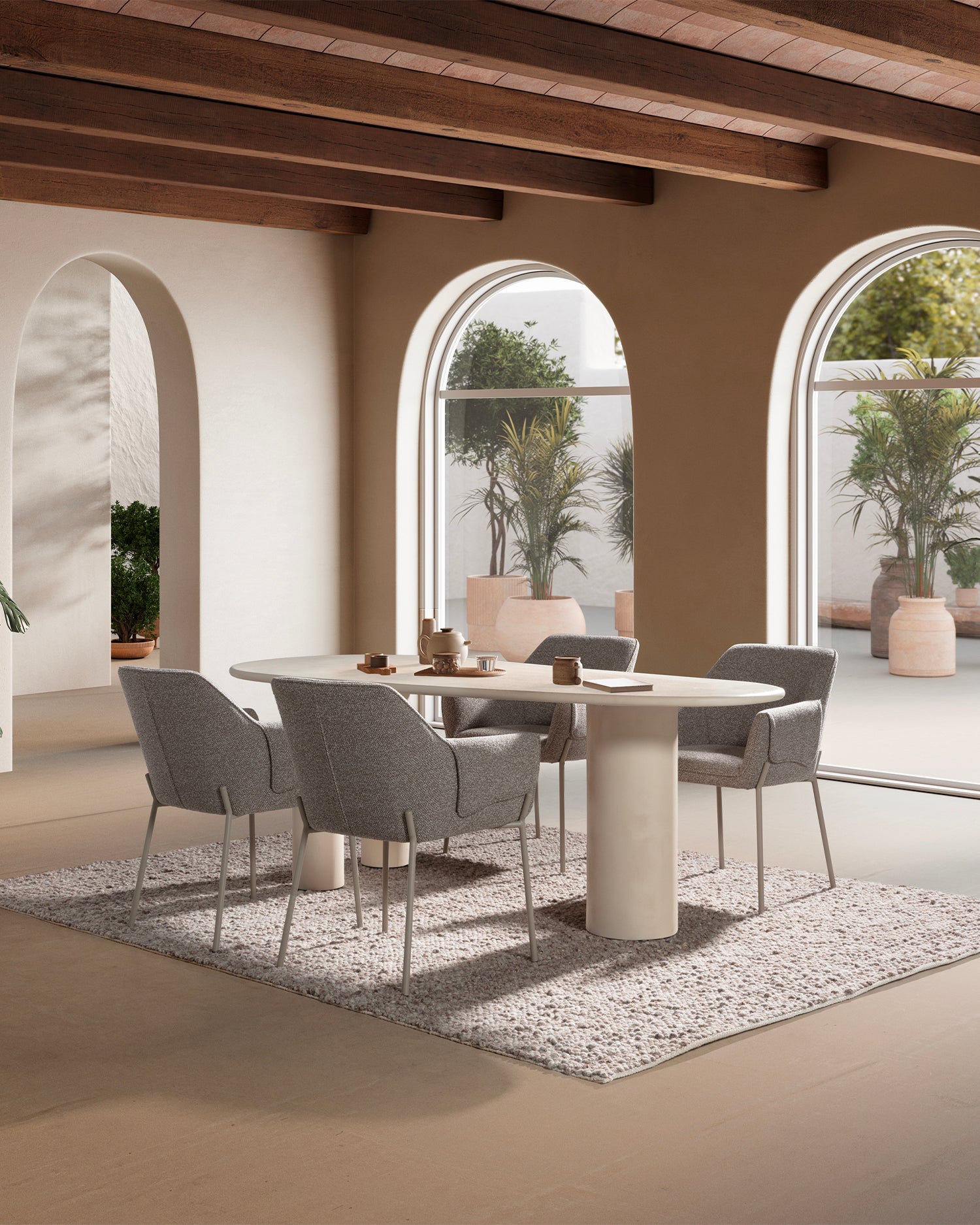 Tavolo da pranzo effetto cemento Daila - Cemento