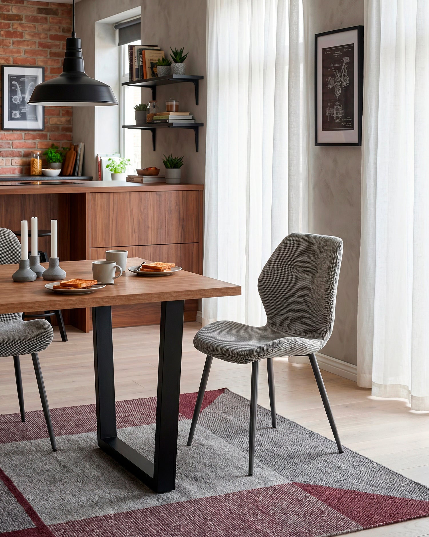 Set 4 sedie da pranzo imbottite Ansu