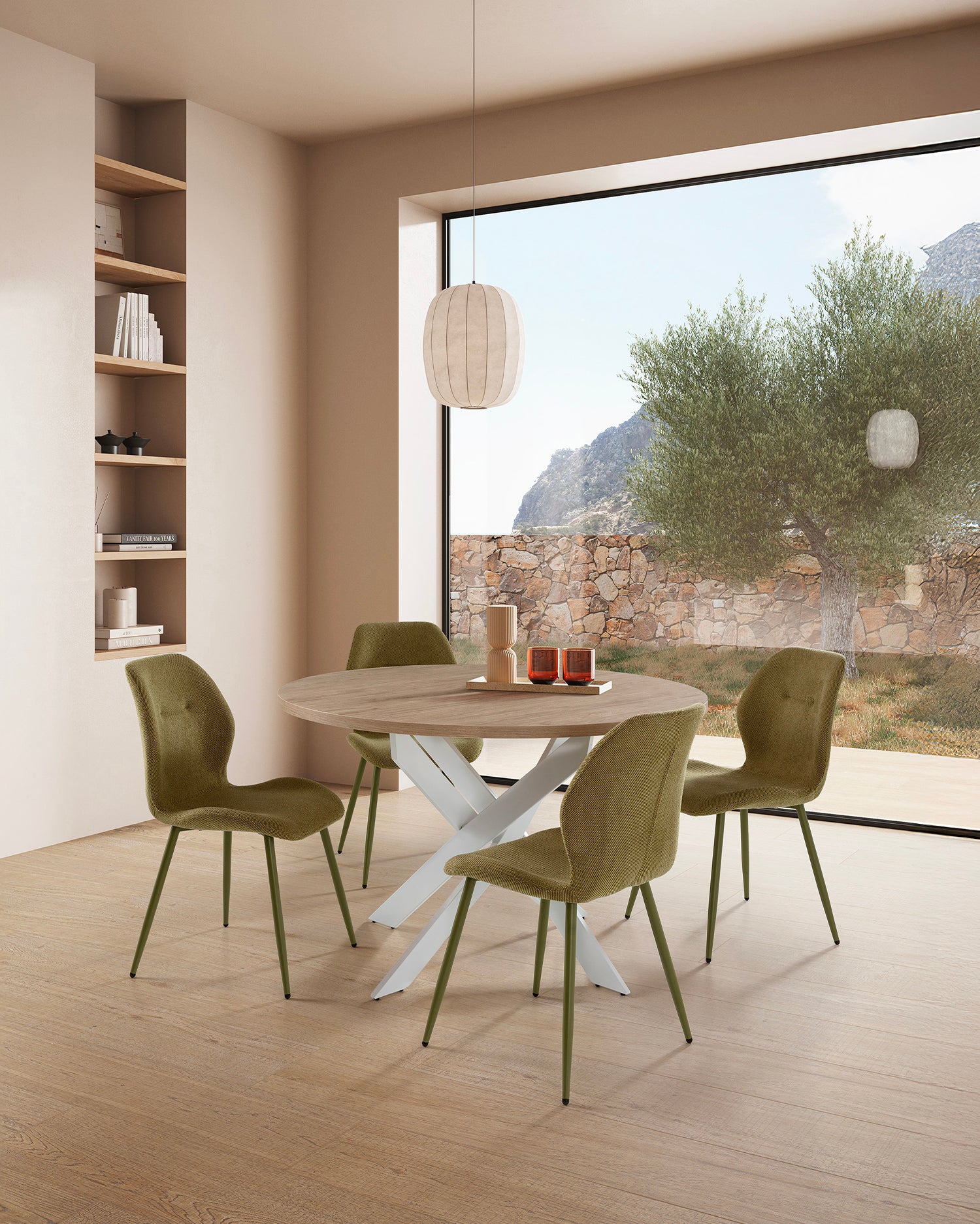 Set 4 sedie da pranzo imbottite Ansu