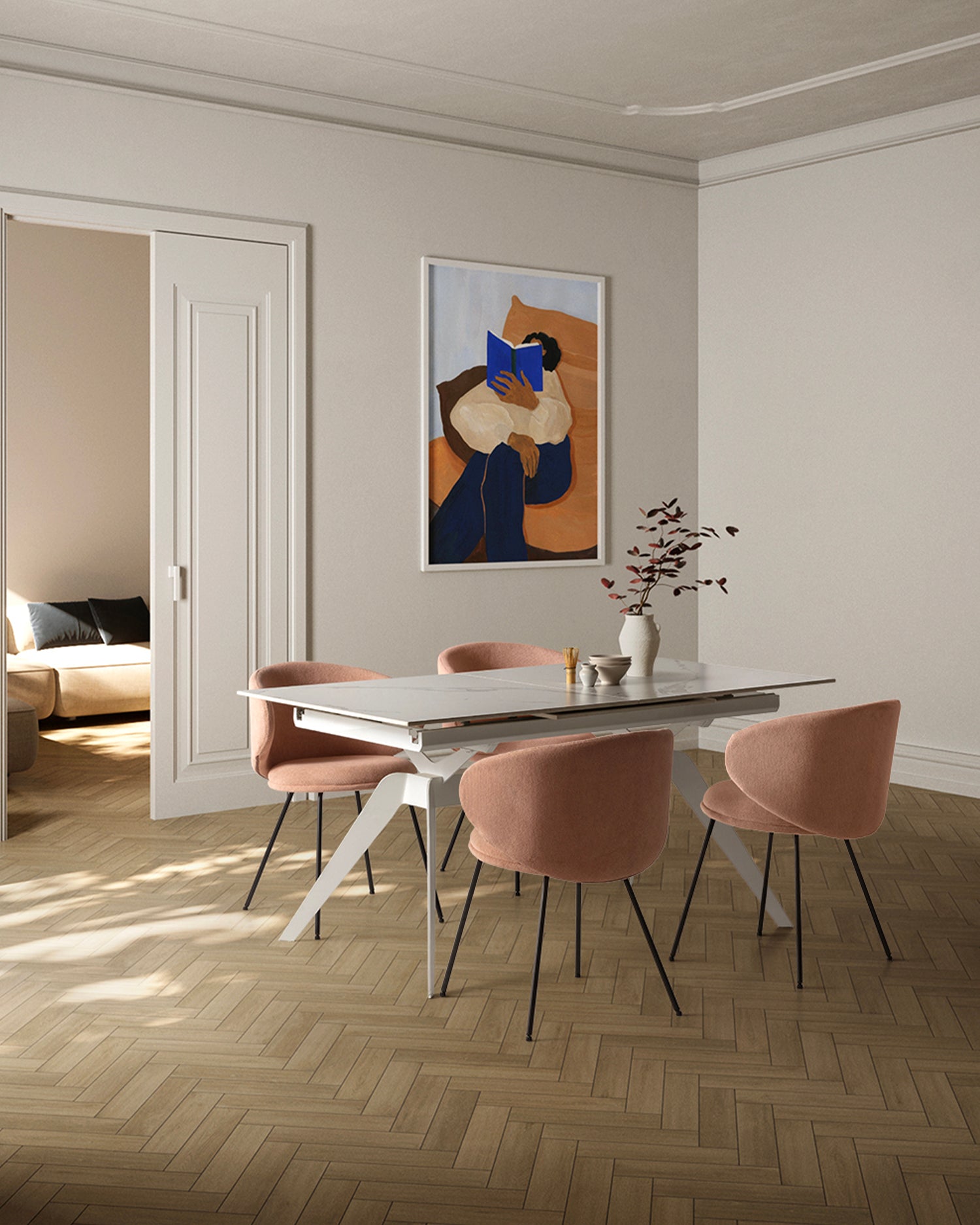 Set 2 sedie da pranzo imbottite Rush