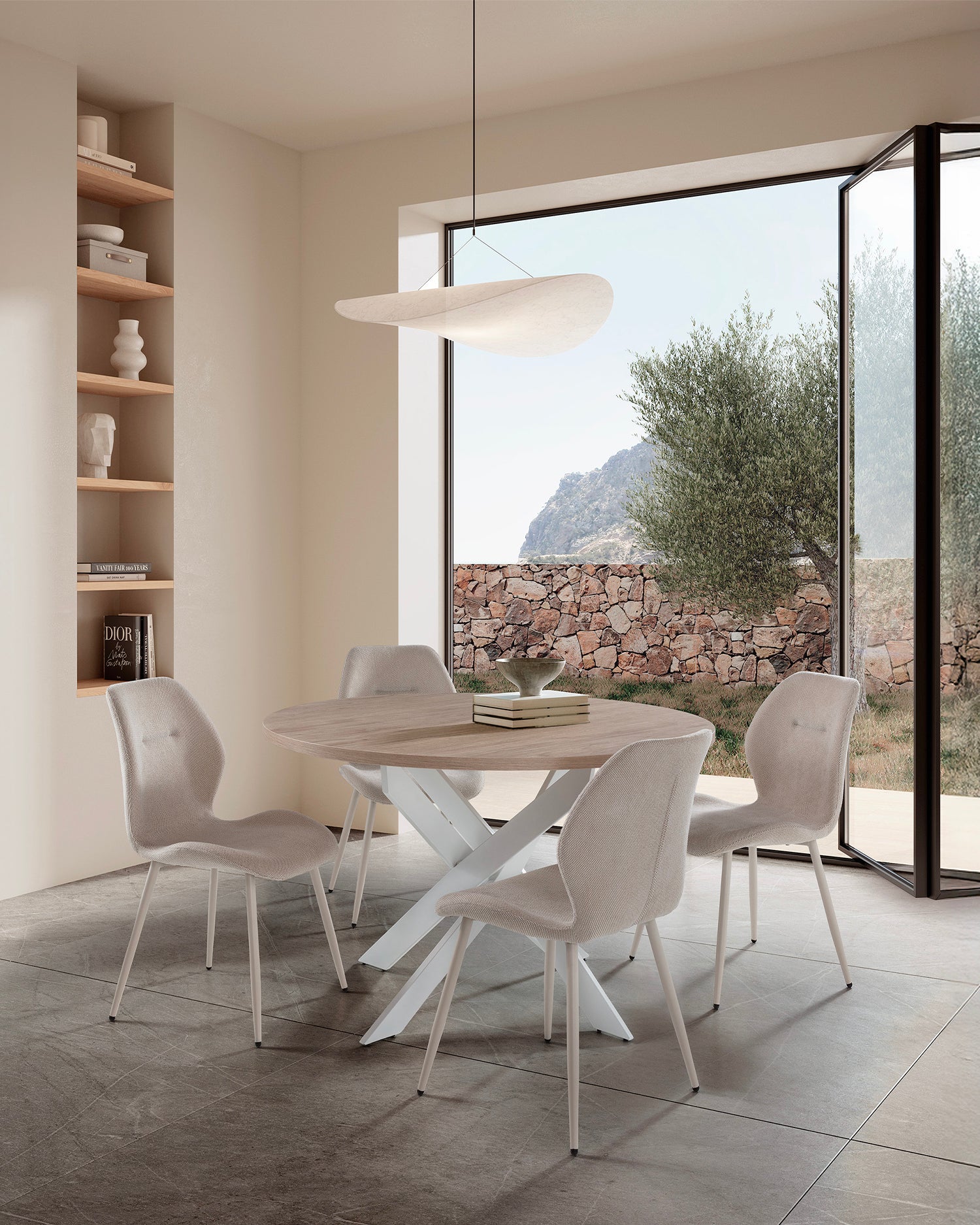 Set 4 sedie da pranzo imbottite Ansu