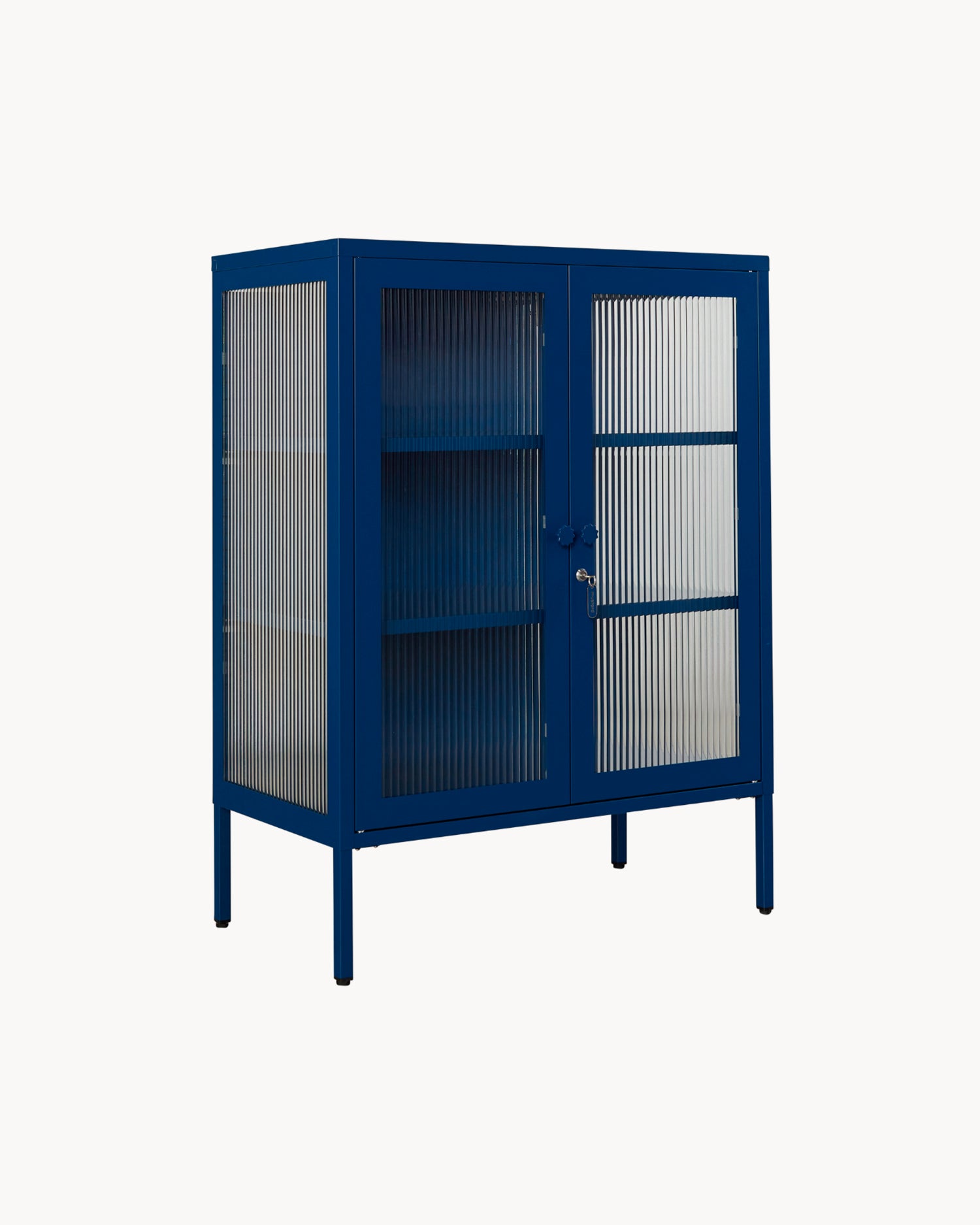 Vetrinetta in metallo e vetro The Mixer, blu navy