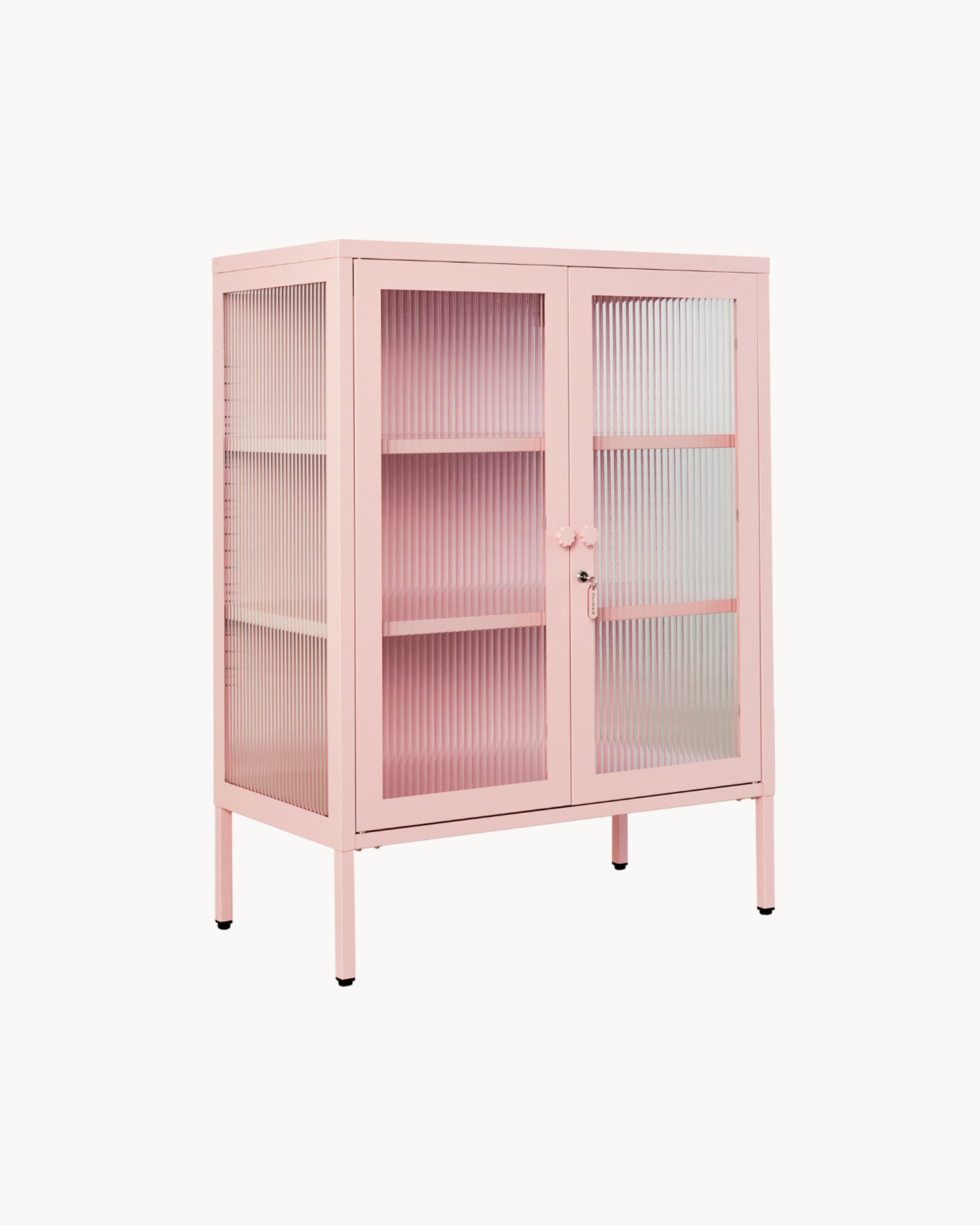 Vetrinetta in metallo e vetro The Mixer, rosa chiaro