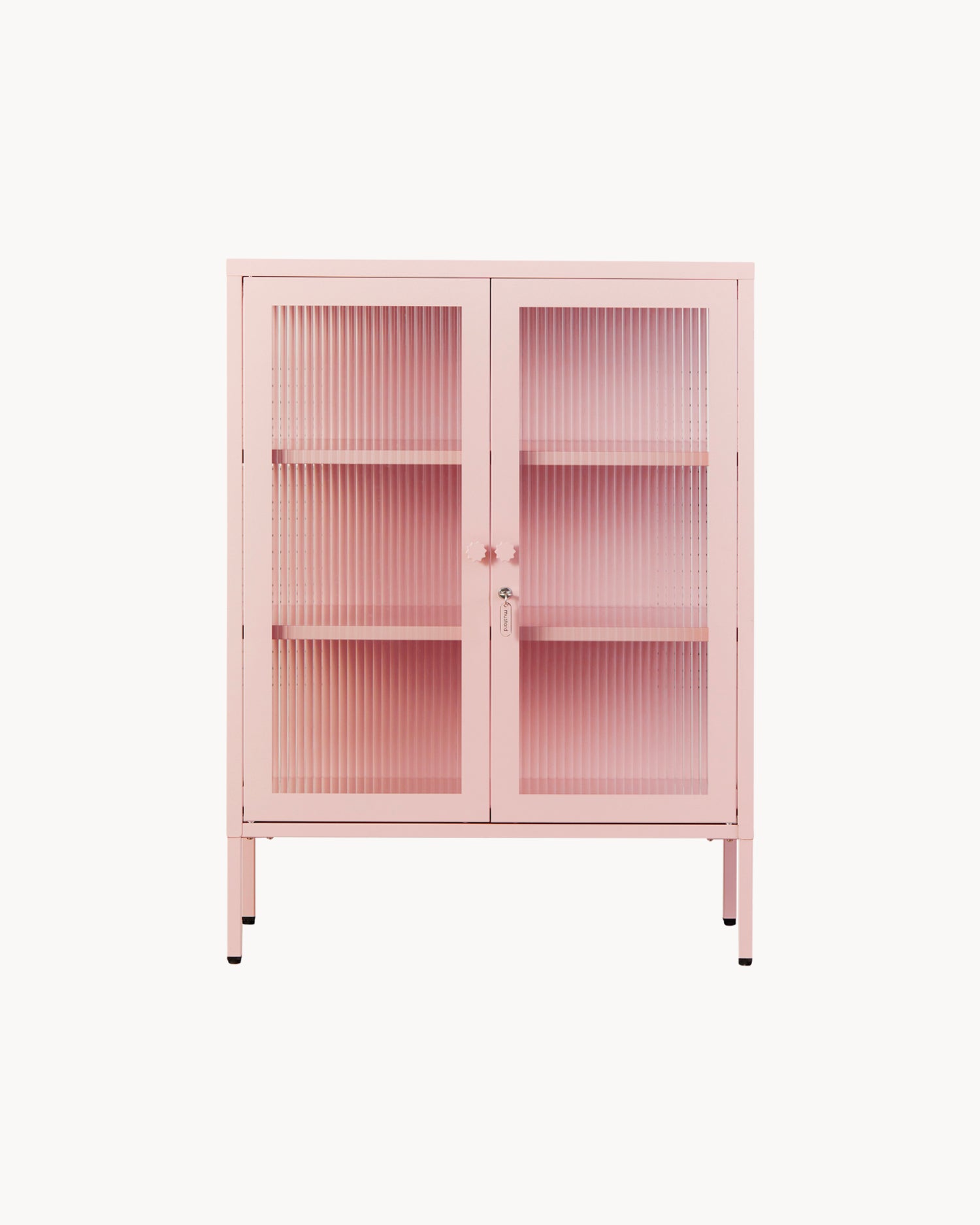 Vetrinetta in metallo e vetro The Mixer, rosa chiaro
