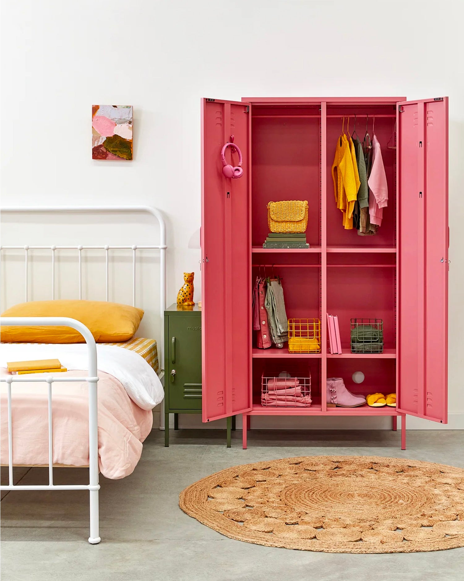 Armadio in metallo The Twinny, rosa antico