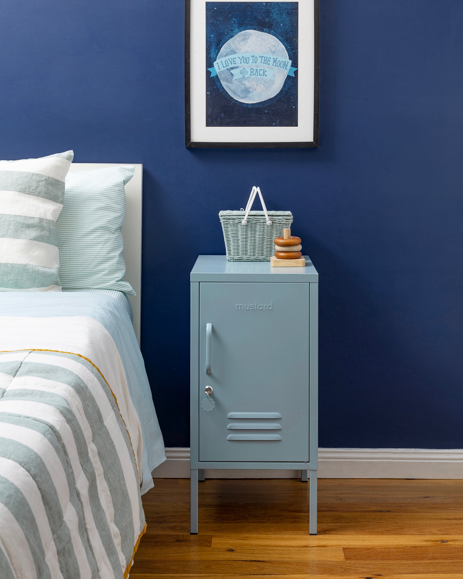 Comodino in metallo The Shorty, azzuro