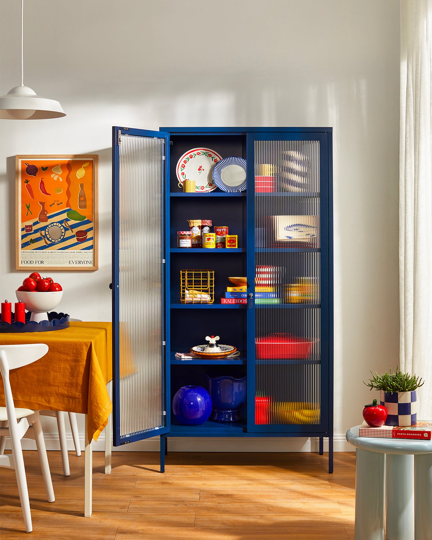Vetrina in metallo e vetro The Collector, blu navy