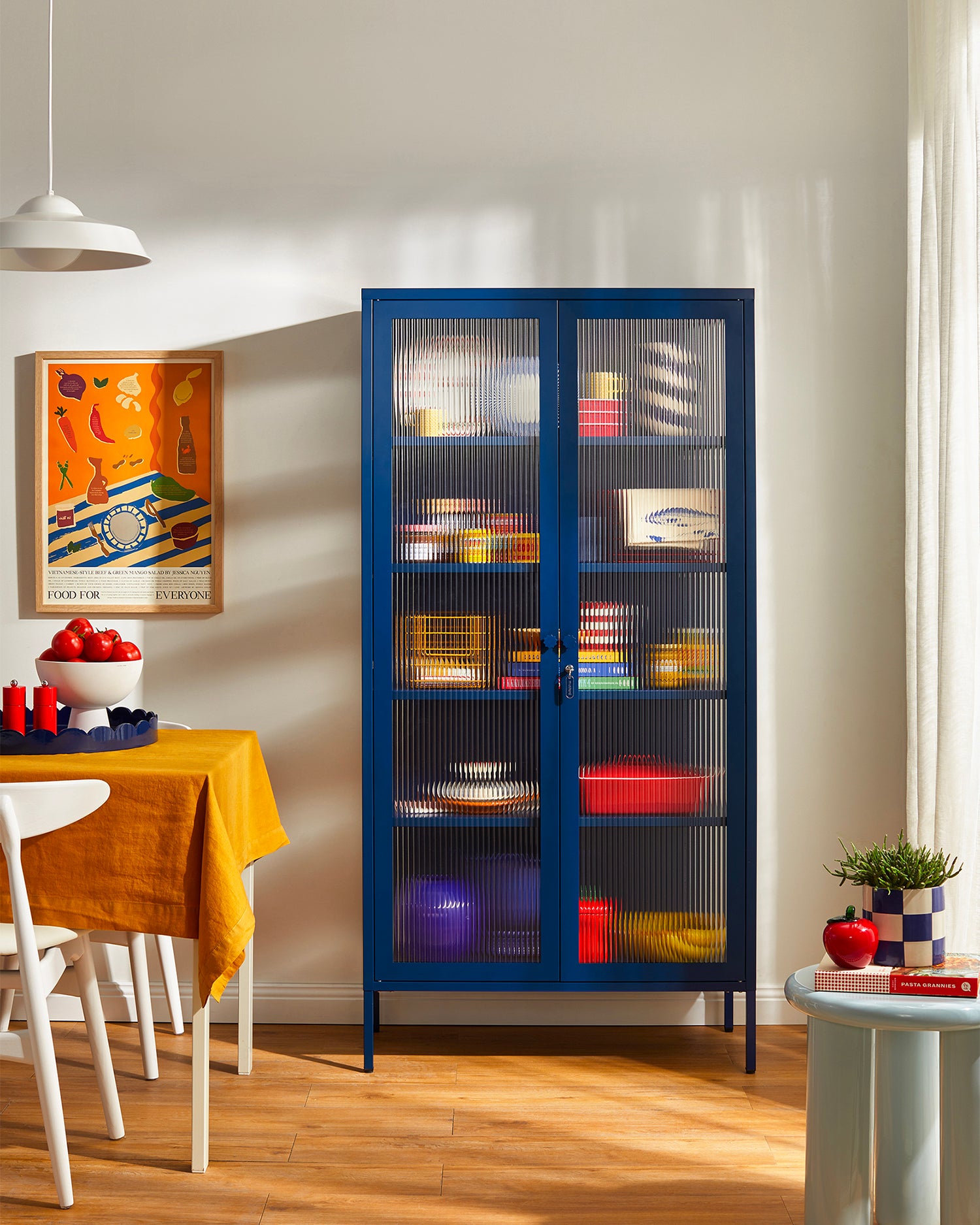 Vetrina in metallo e vetro The Collector, blu navy