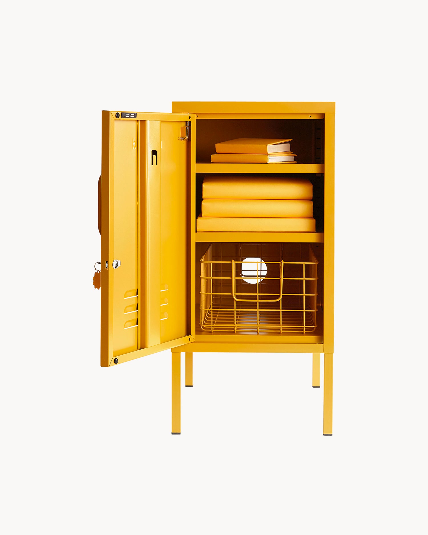 Comodino in metallo The Shorty, senape