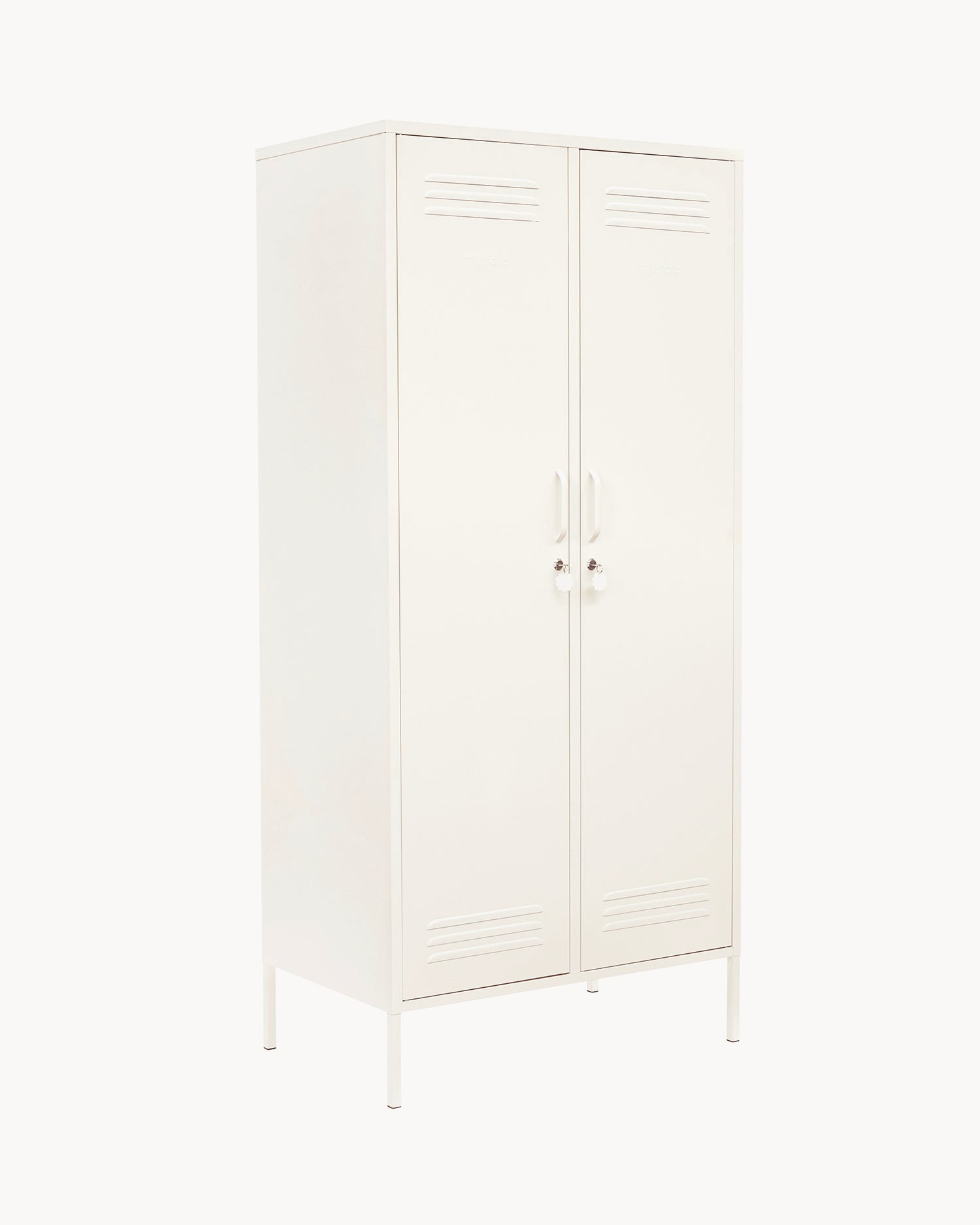 Armadio in metallo The Twinny, bianco latte