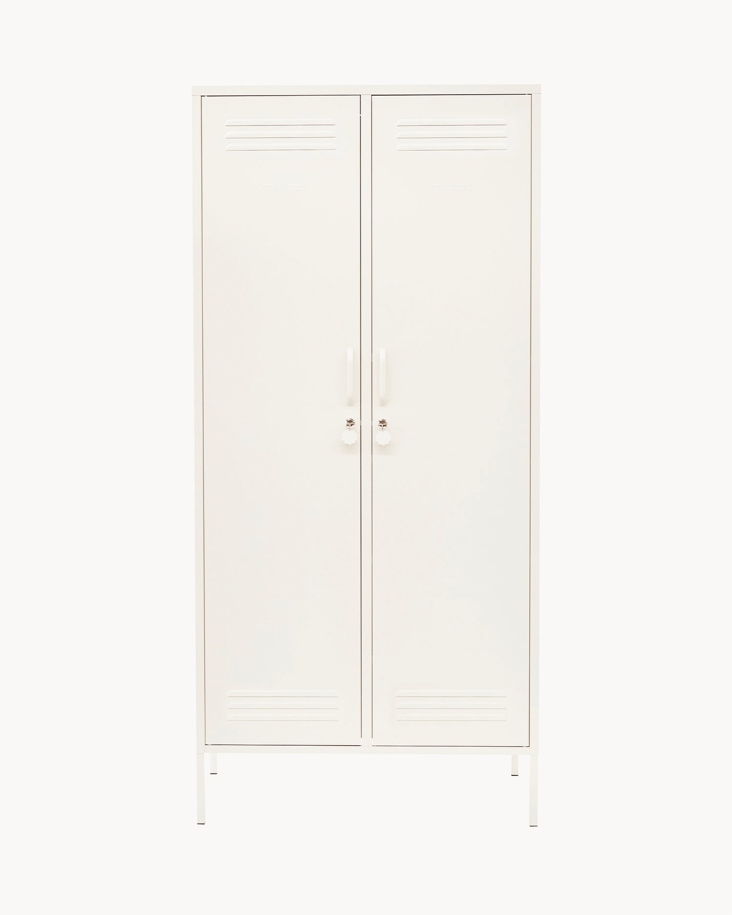 Armadio in metallo The Twinny, bianco latte