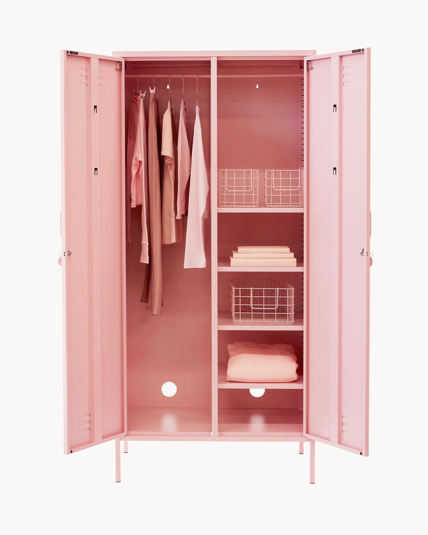 Armadio in metallo The Twinny, rosa chiaro