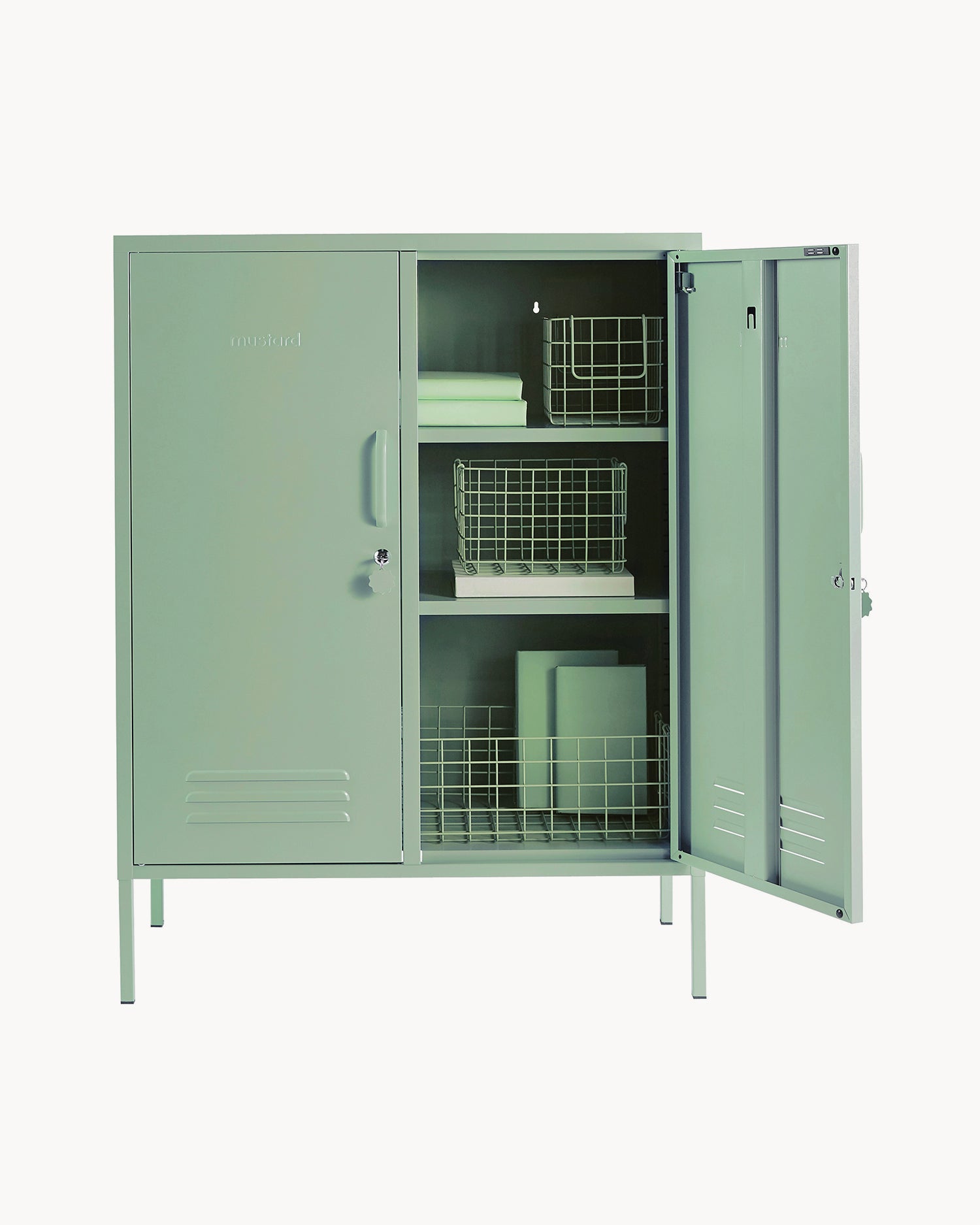 Credenza in metallo The Midi, verde salvia