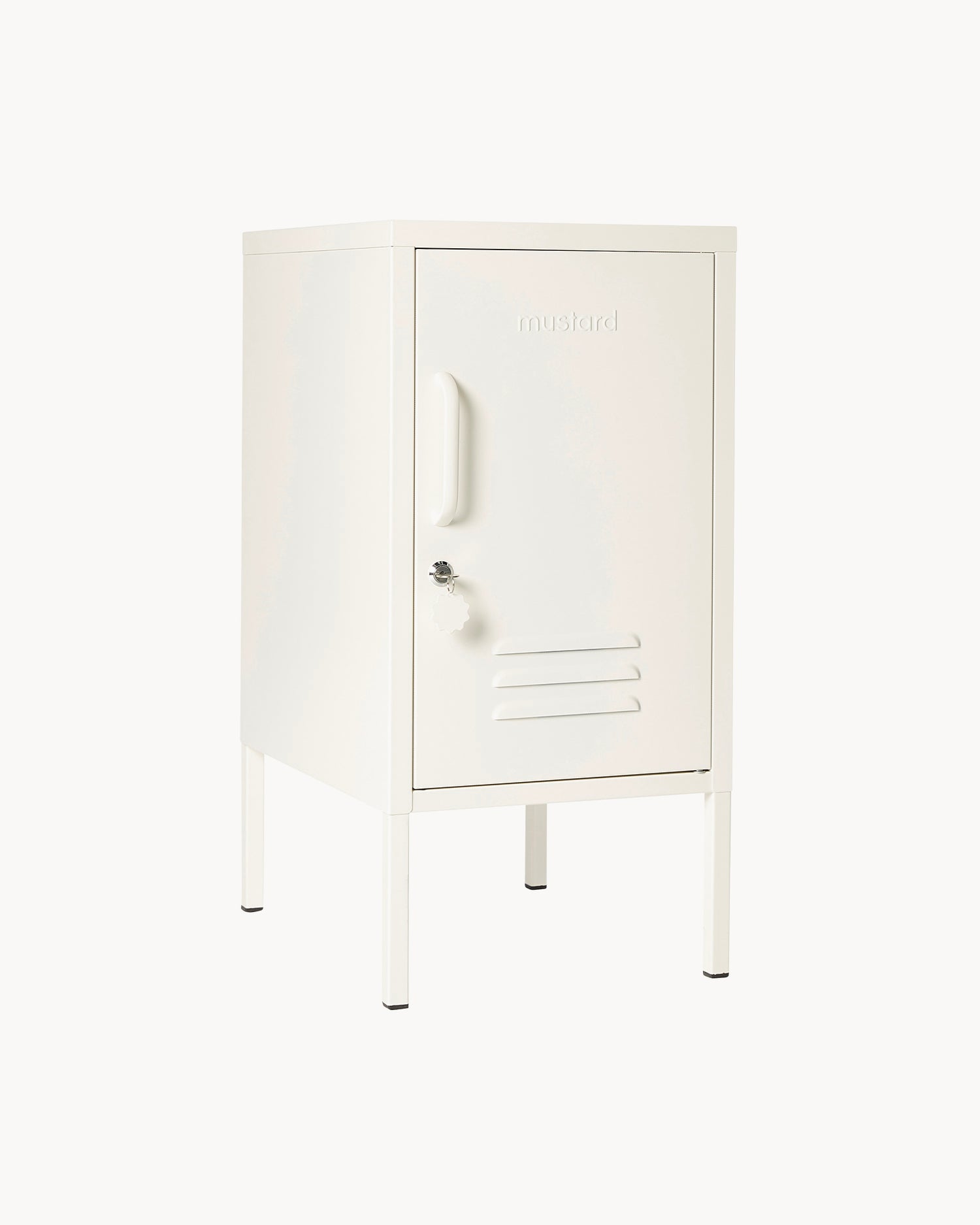 Comodino in metallo The Shorty, bianco latte