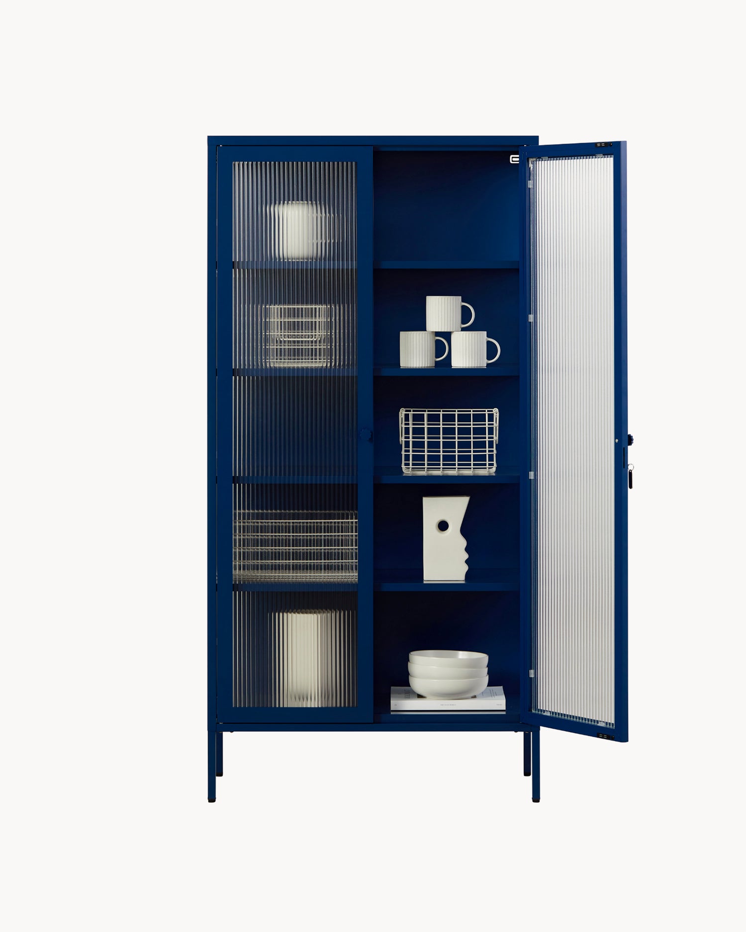 Vetrina in metallo e vetro The Collector, blu navy
