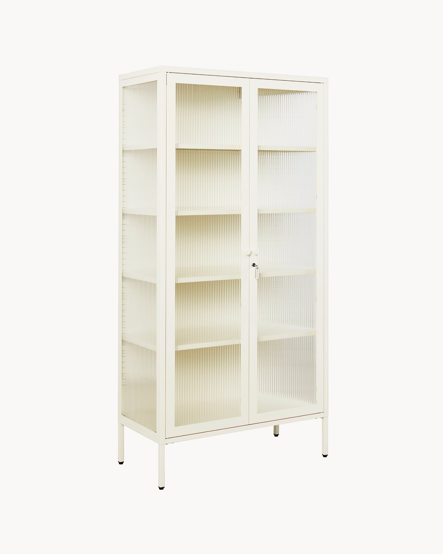 Vetrina in metallo e vetro The Collector, bianco latte