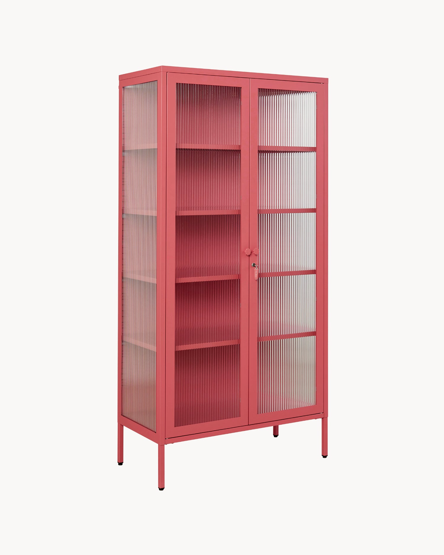 Vetrina in metallo e vetro The Collector, rosa antico