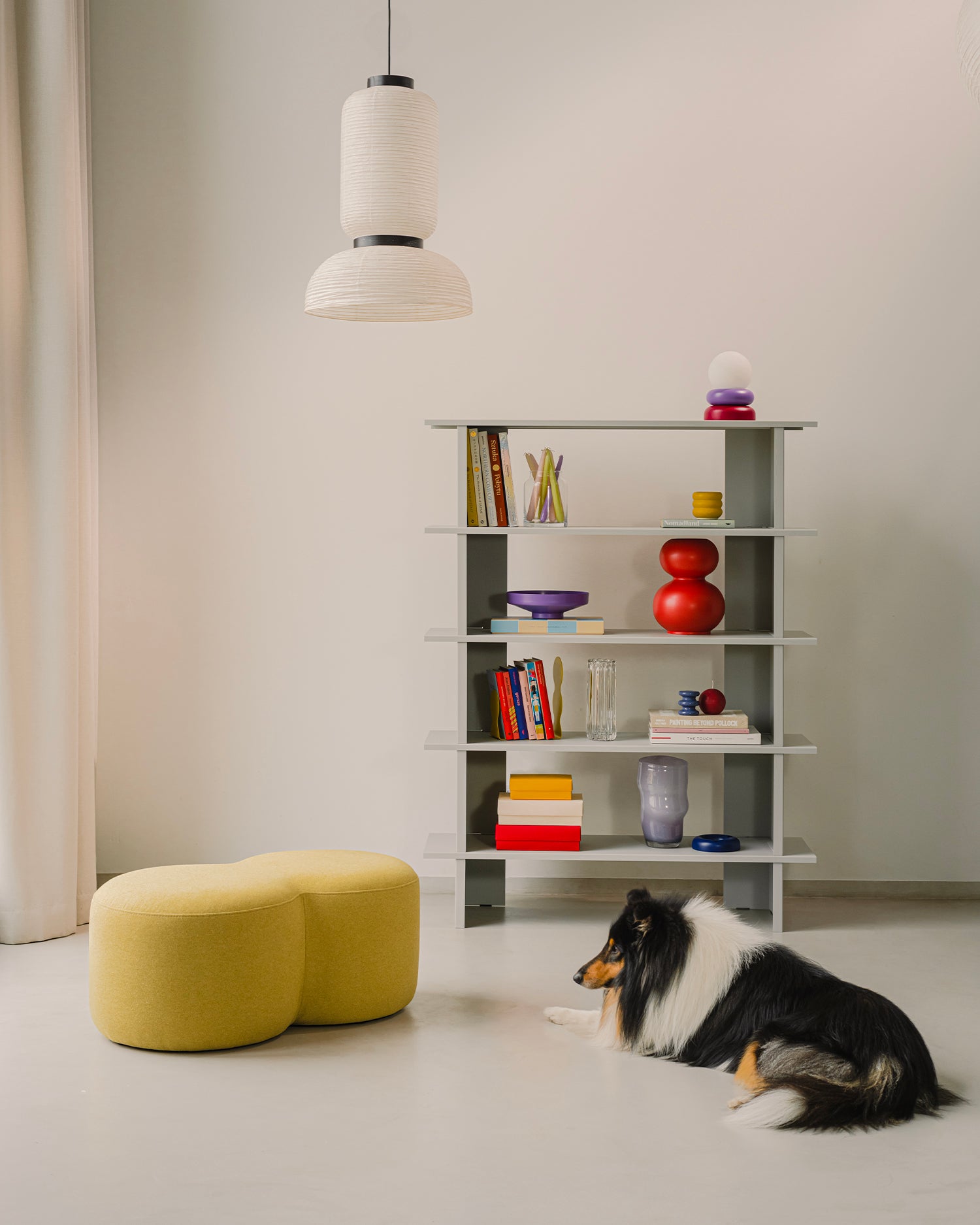 Pouf imbottito Umbo, senape