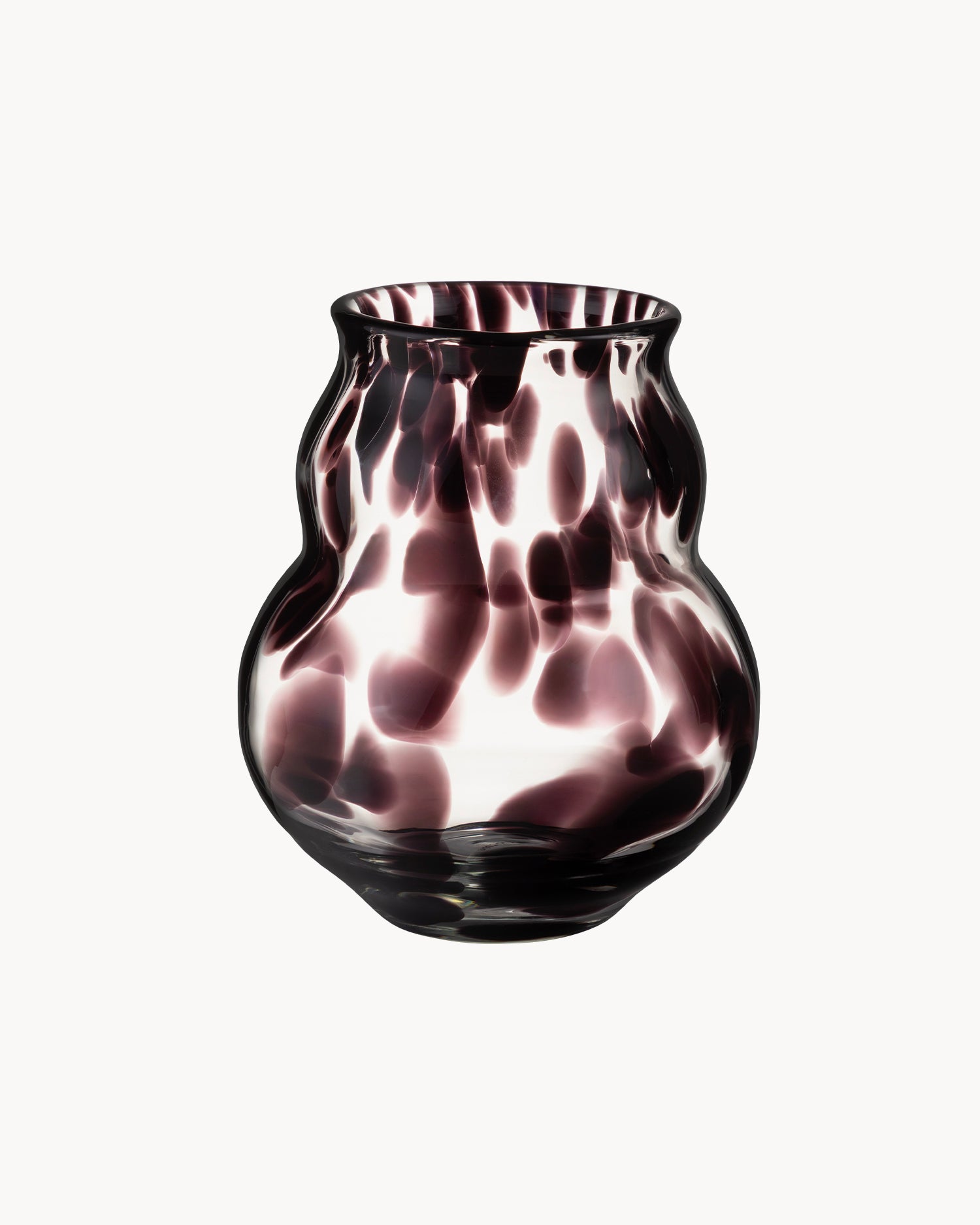 Vaso in vetro soffiato realizzato a mano Dam, nero
