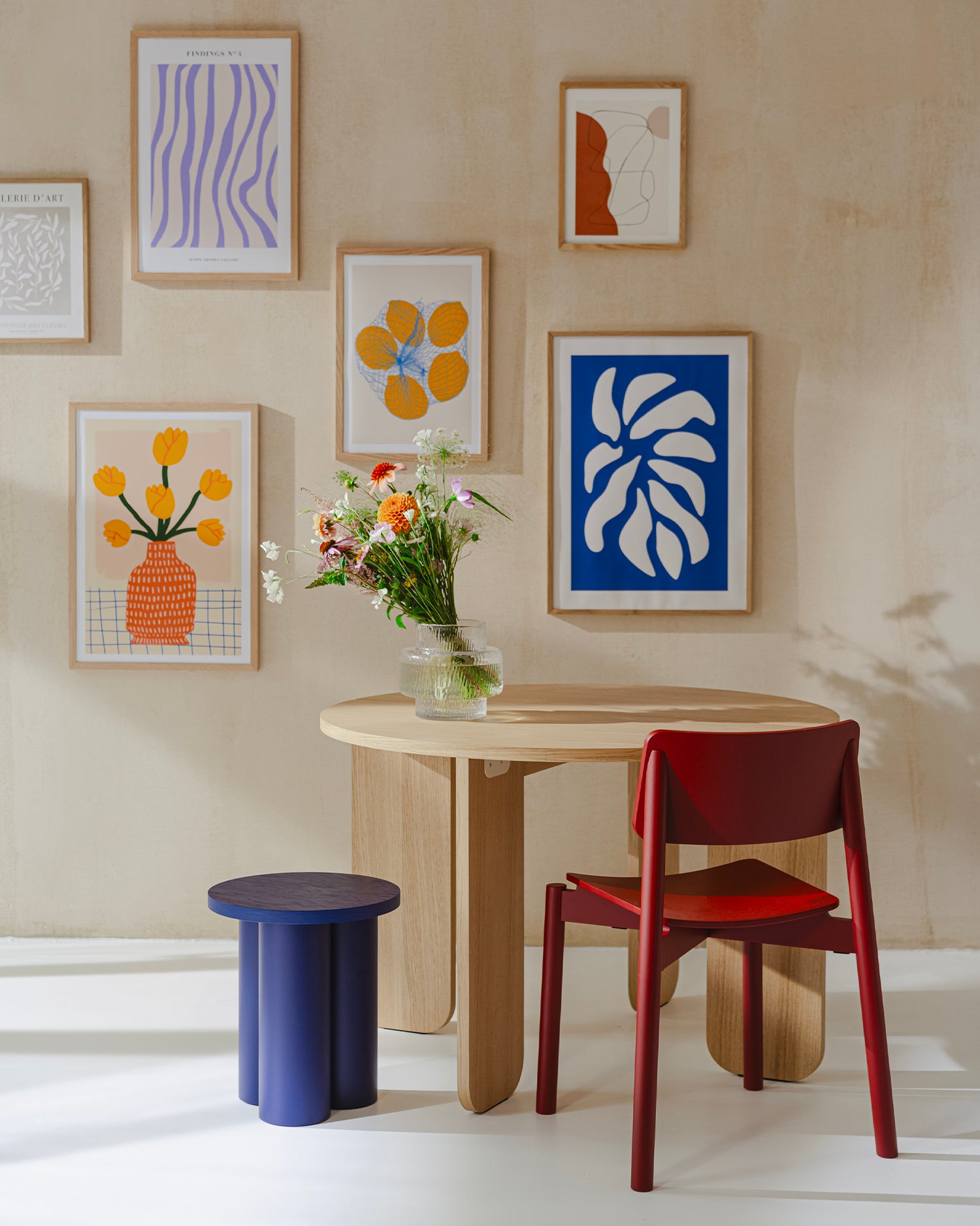 Tavolino in legno Oly, blu