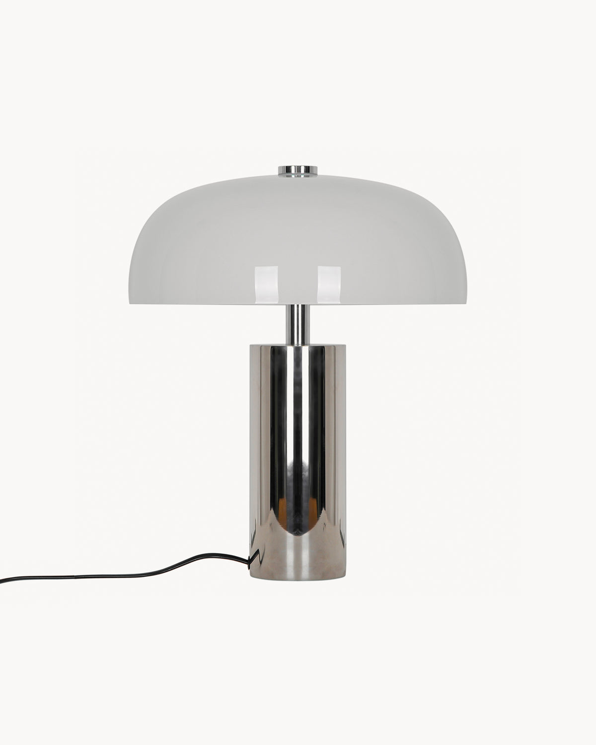 Lampada da tavolo in vetro opale e cromo Gabrielle