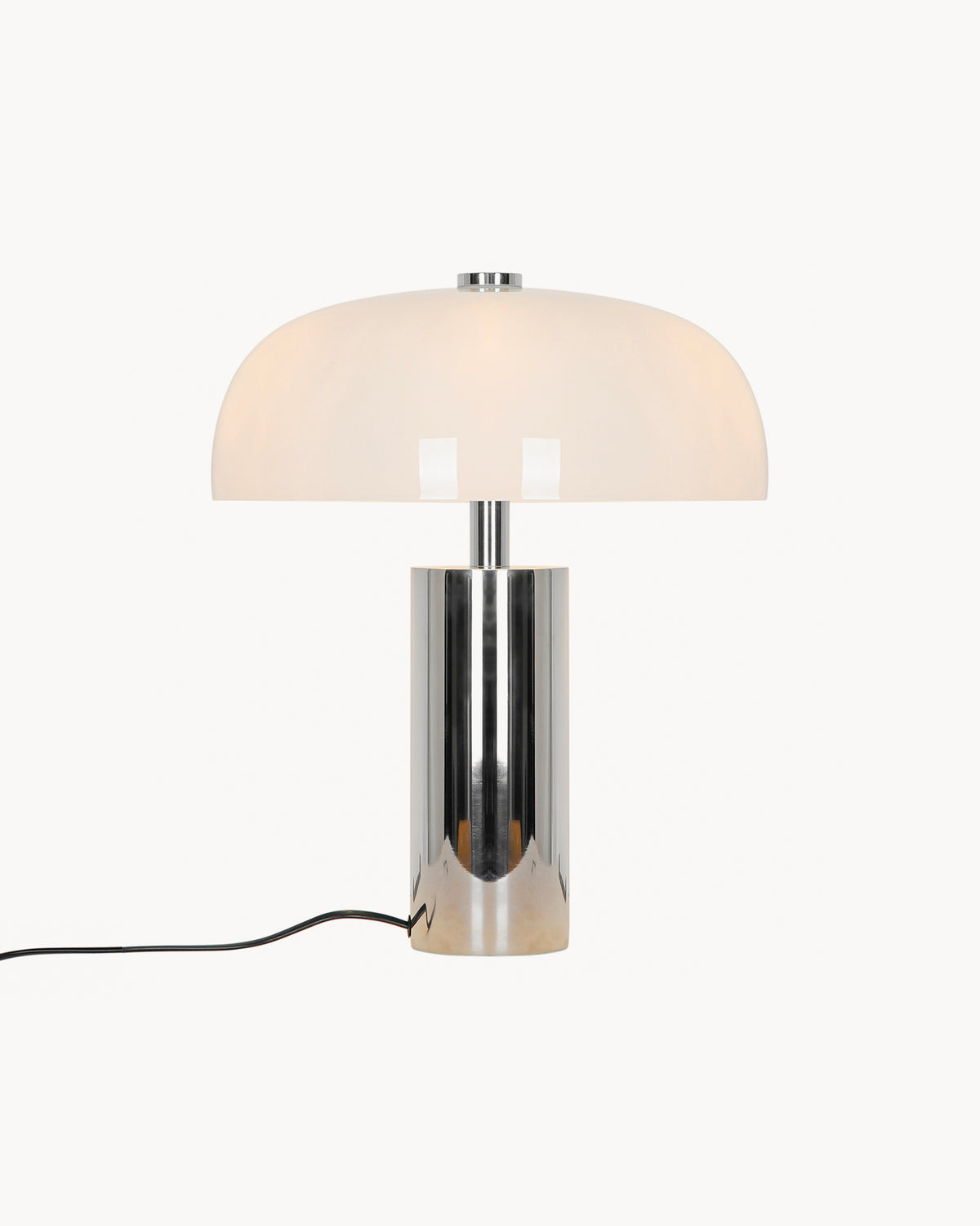Lampada da tavolo in vetro opale e cromo Gabrielle