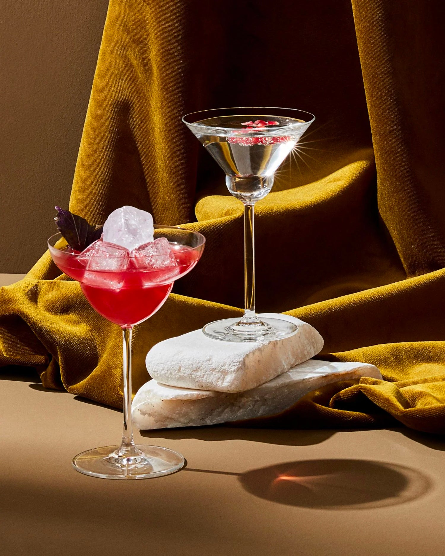 Set 2 bicchieri da martini in cristallo Vintage round