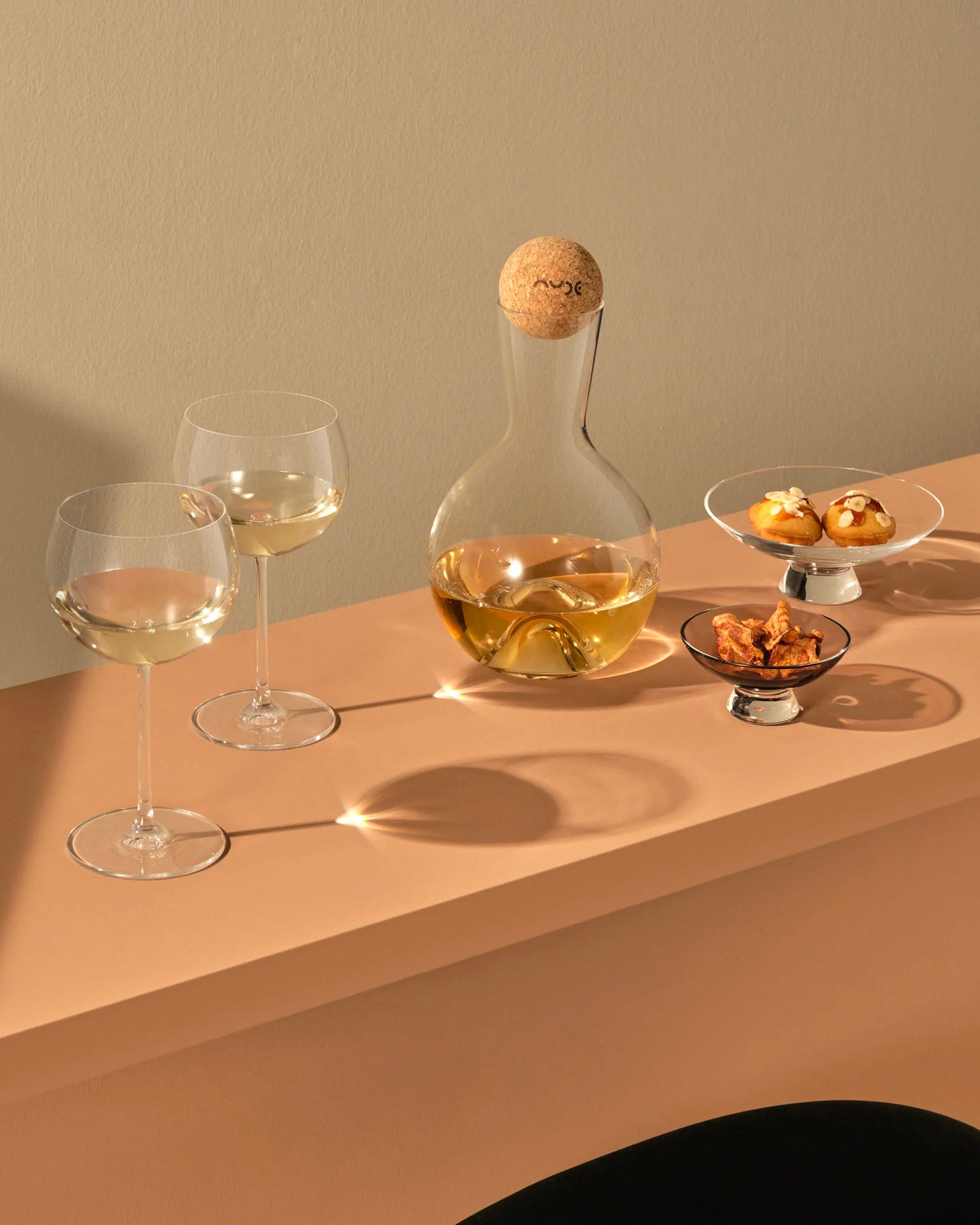 Set 2 calici da vino bianco in cristallo Vintage