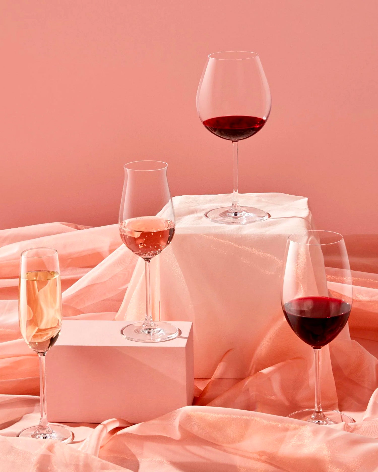 Set 2 calici da vino rosso in cristallo Vintage
