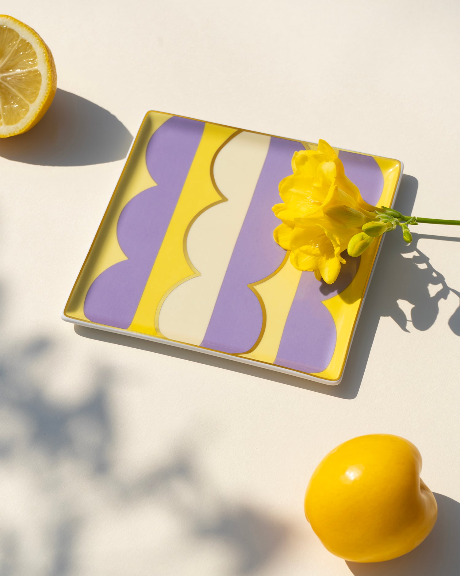 Vassoio decorativo in ceramica Riviera Wave