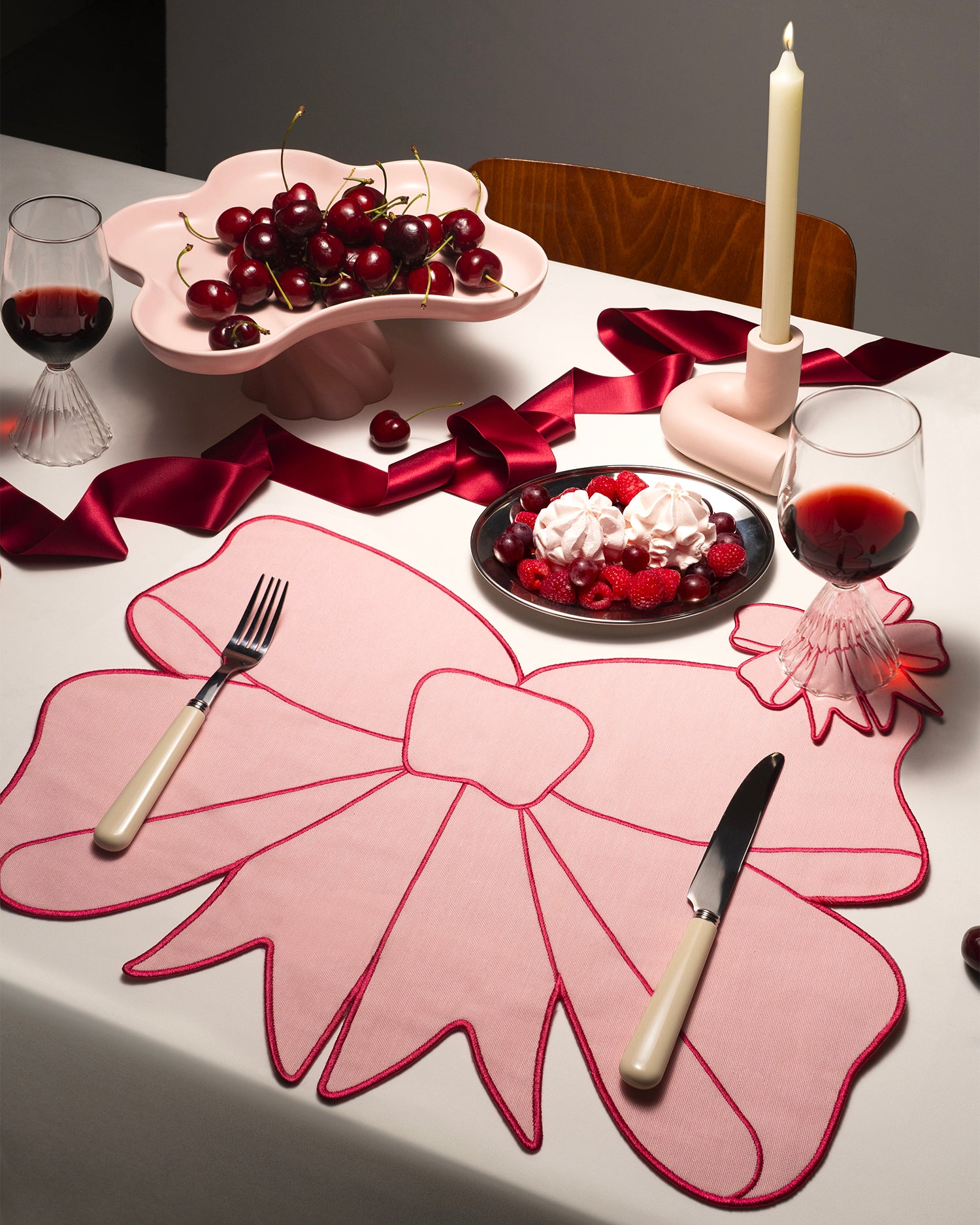 Set 2 tovagliette realizzate a mano Coquette