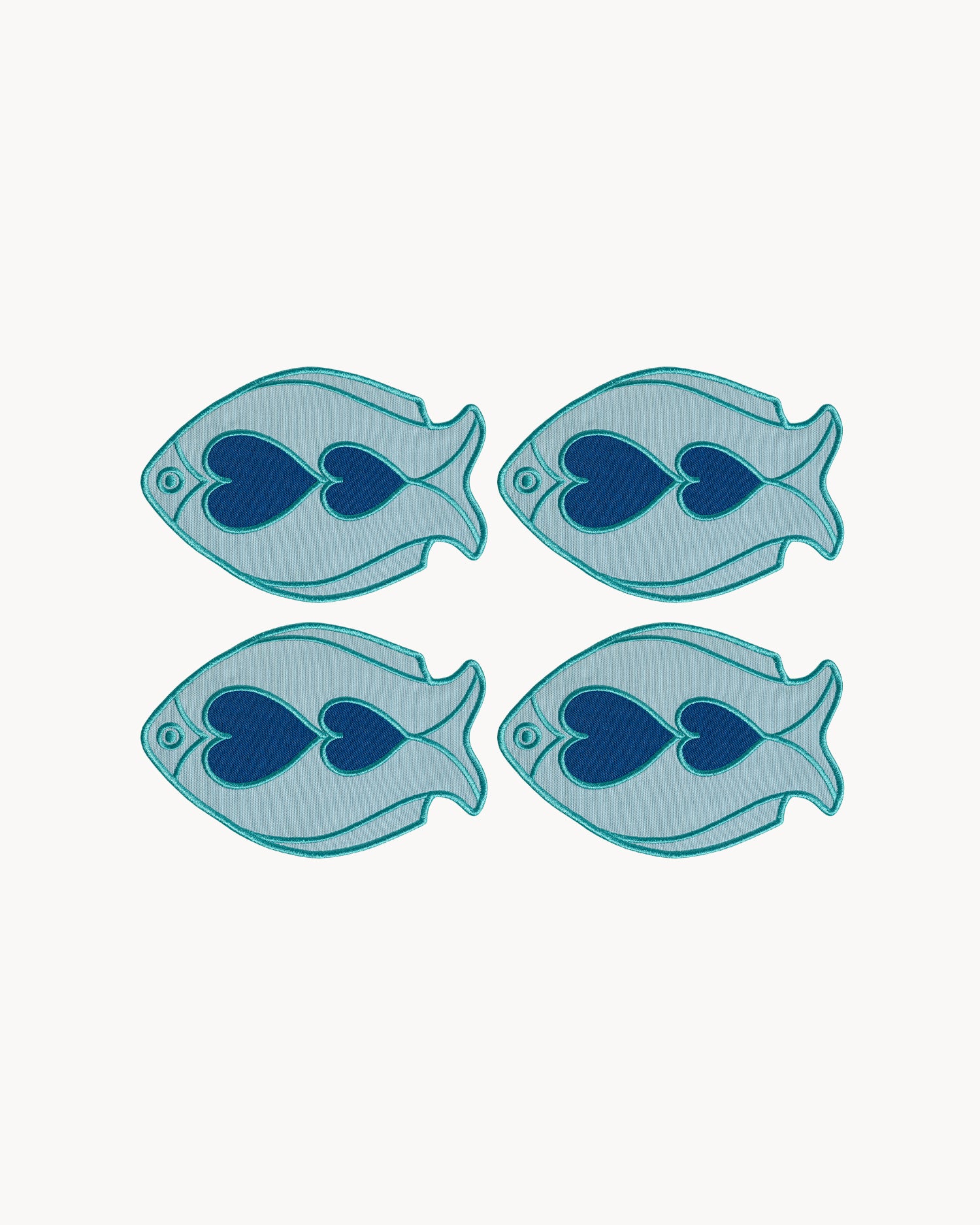 Set 4 sottobicchieri realizzati a mano Fish Splash