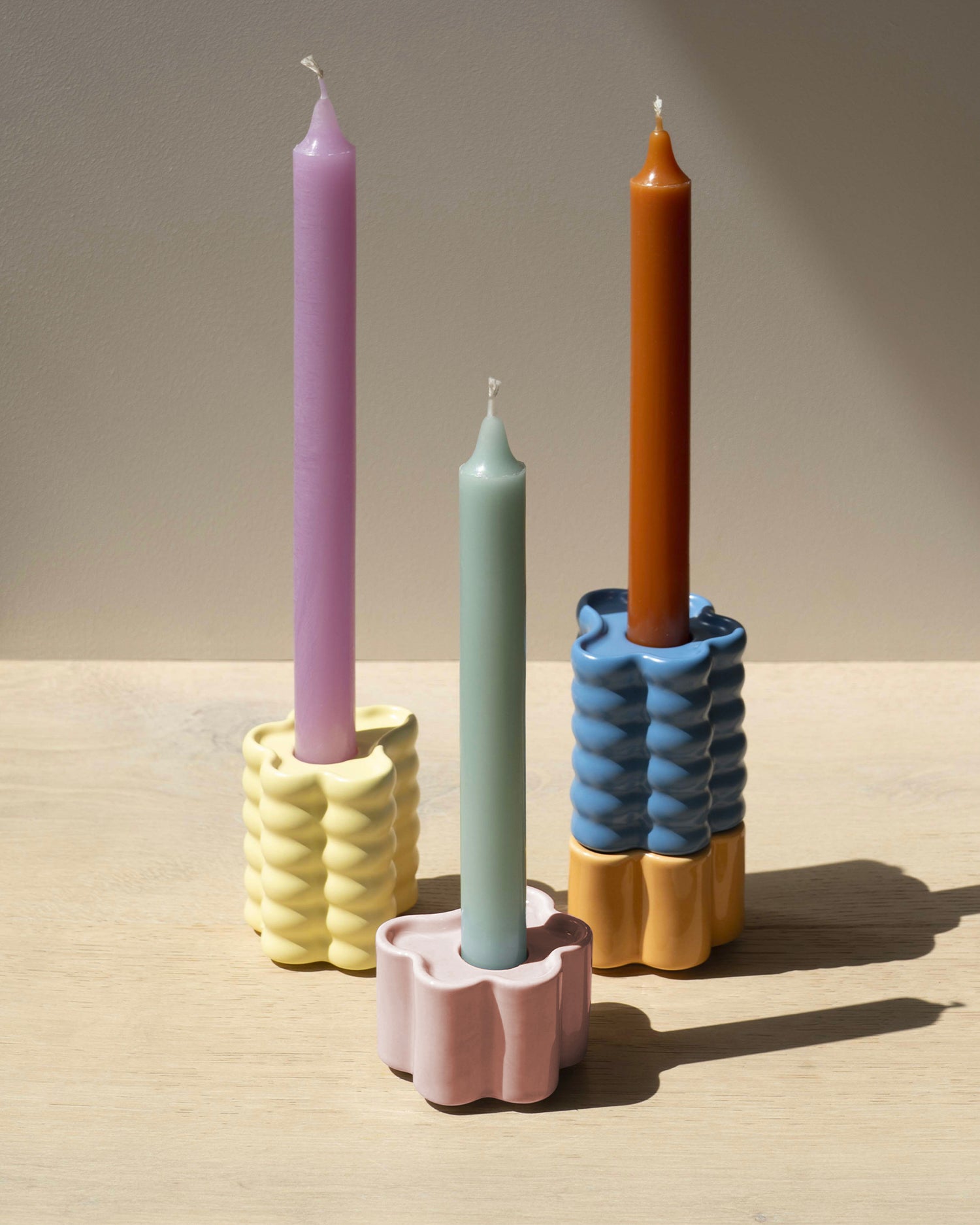 Portacandele in ceramica Flora