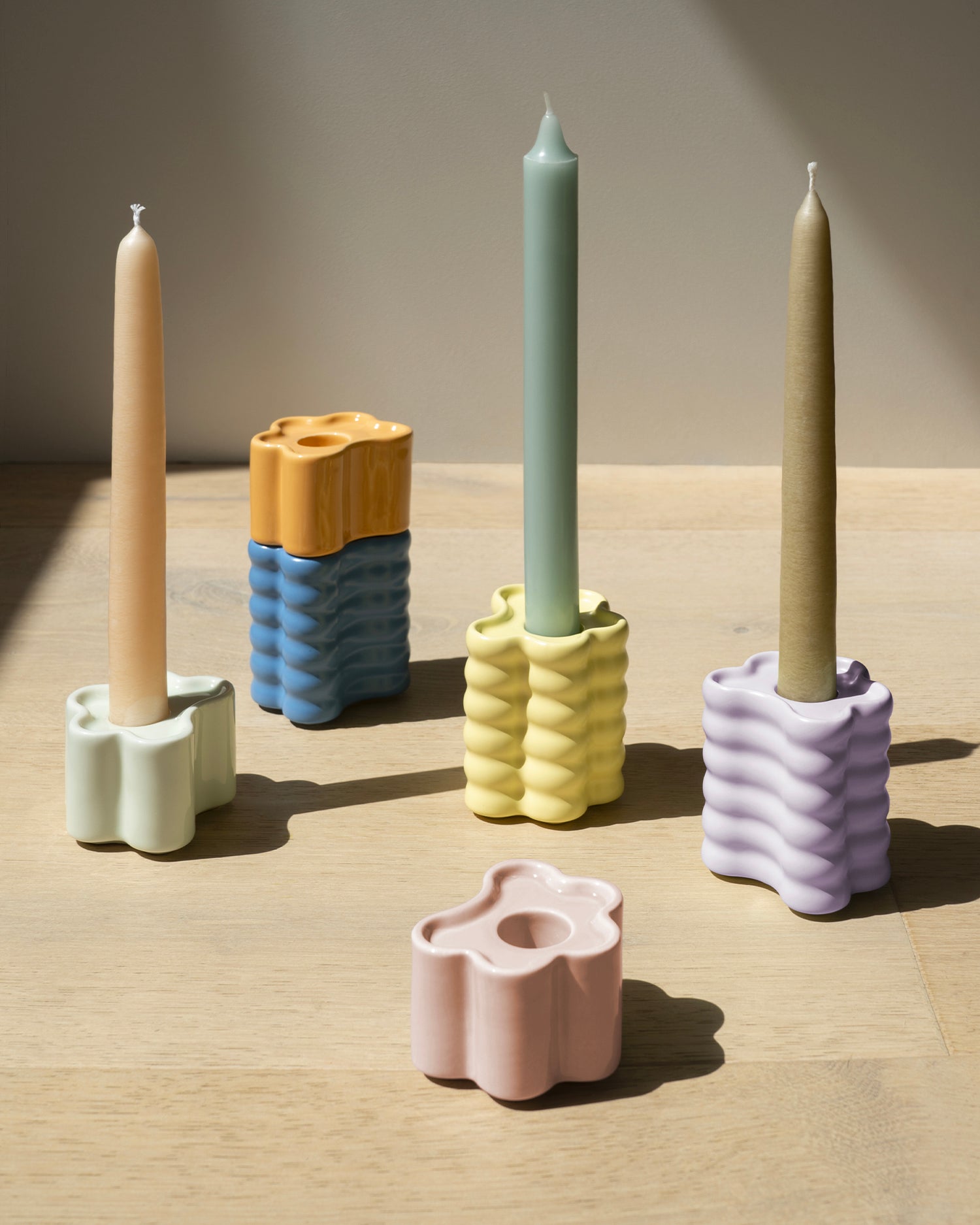 Portacandele in ceramica Flora