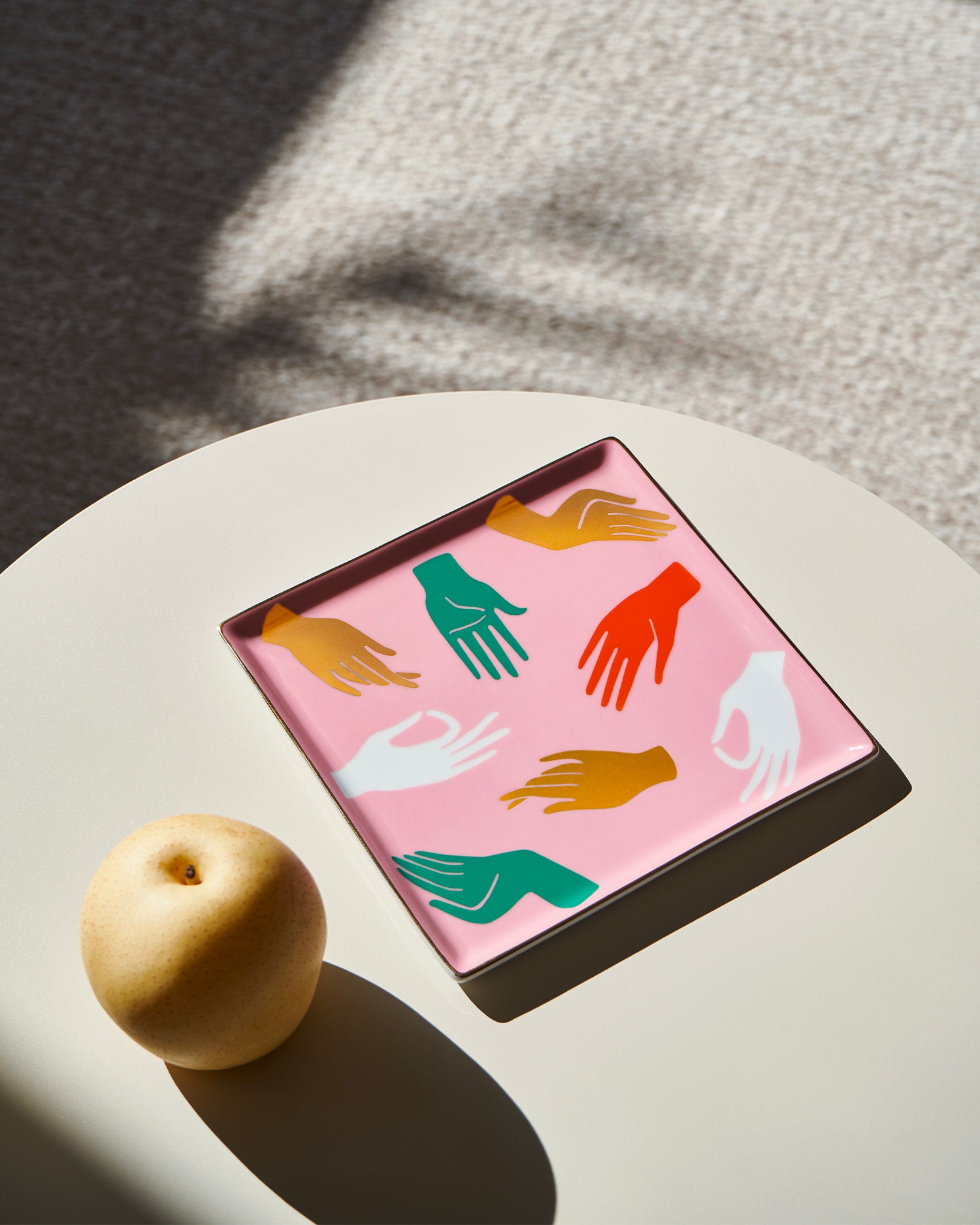 Vassoio decorativo in ceramica Hamsa