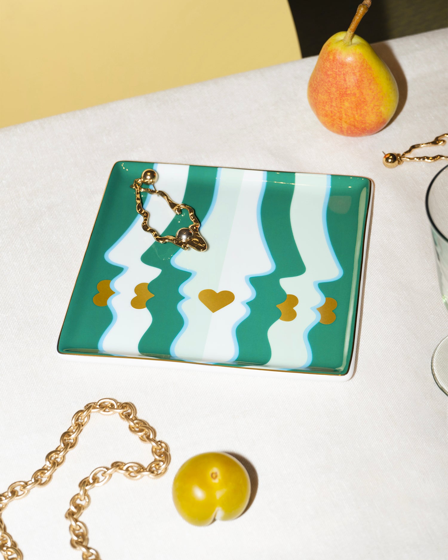 Vassoio decorativo in ceramica Beso