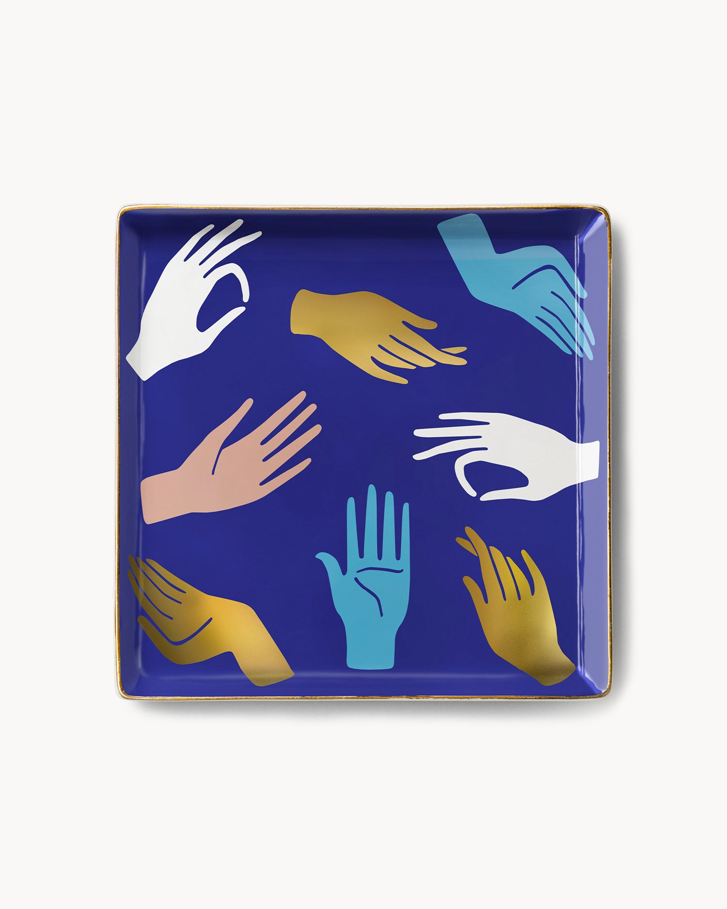 Vassoio decorativo in ceramica Hamsa