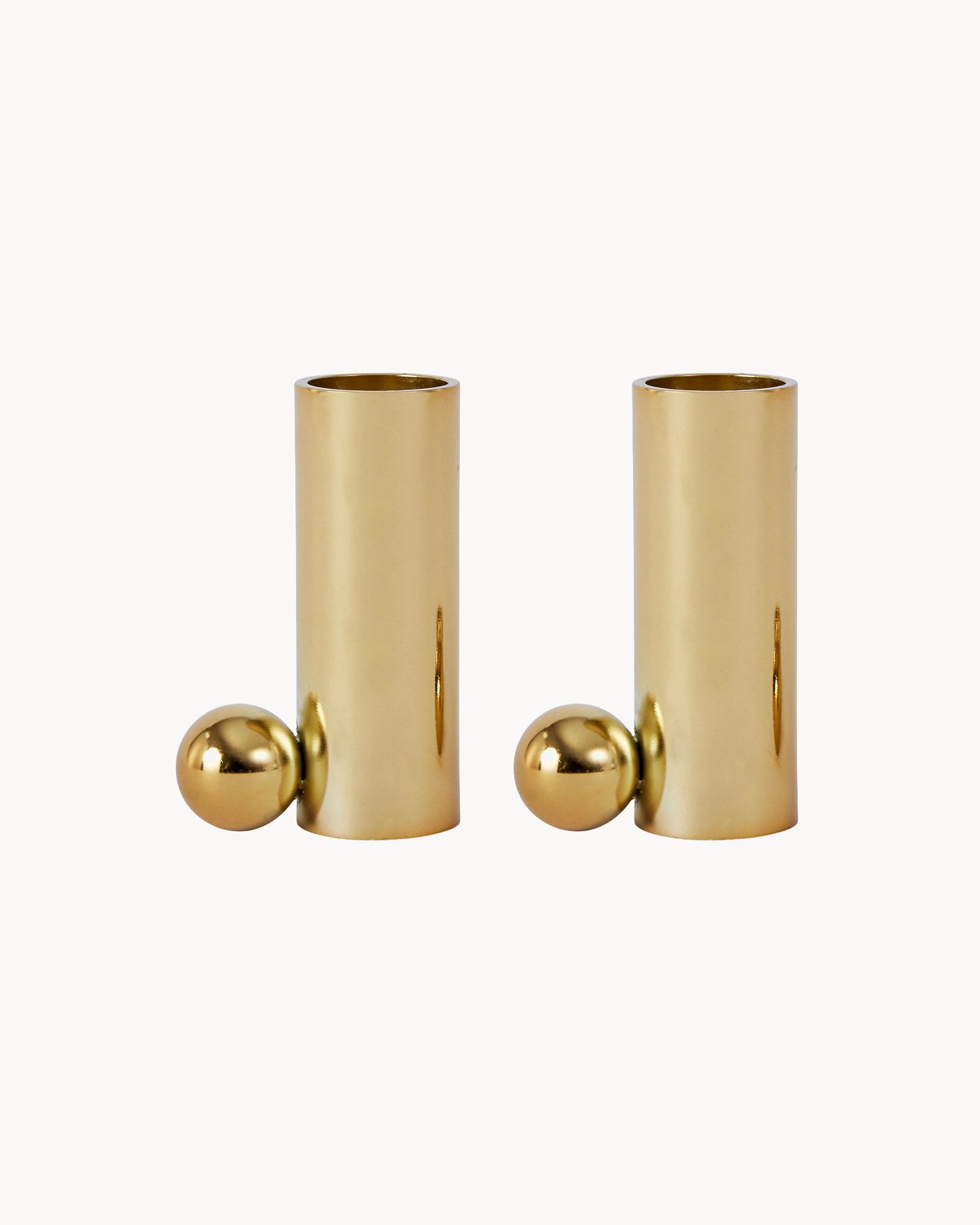 Set 2 portacandele alti ottone Palloa