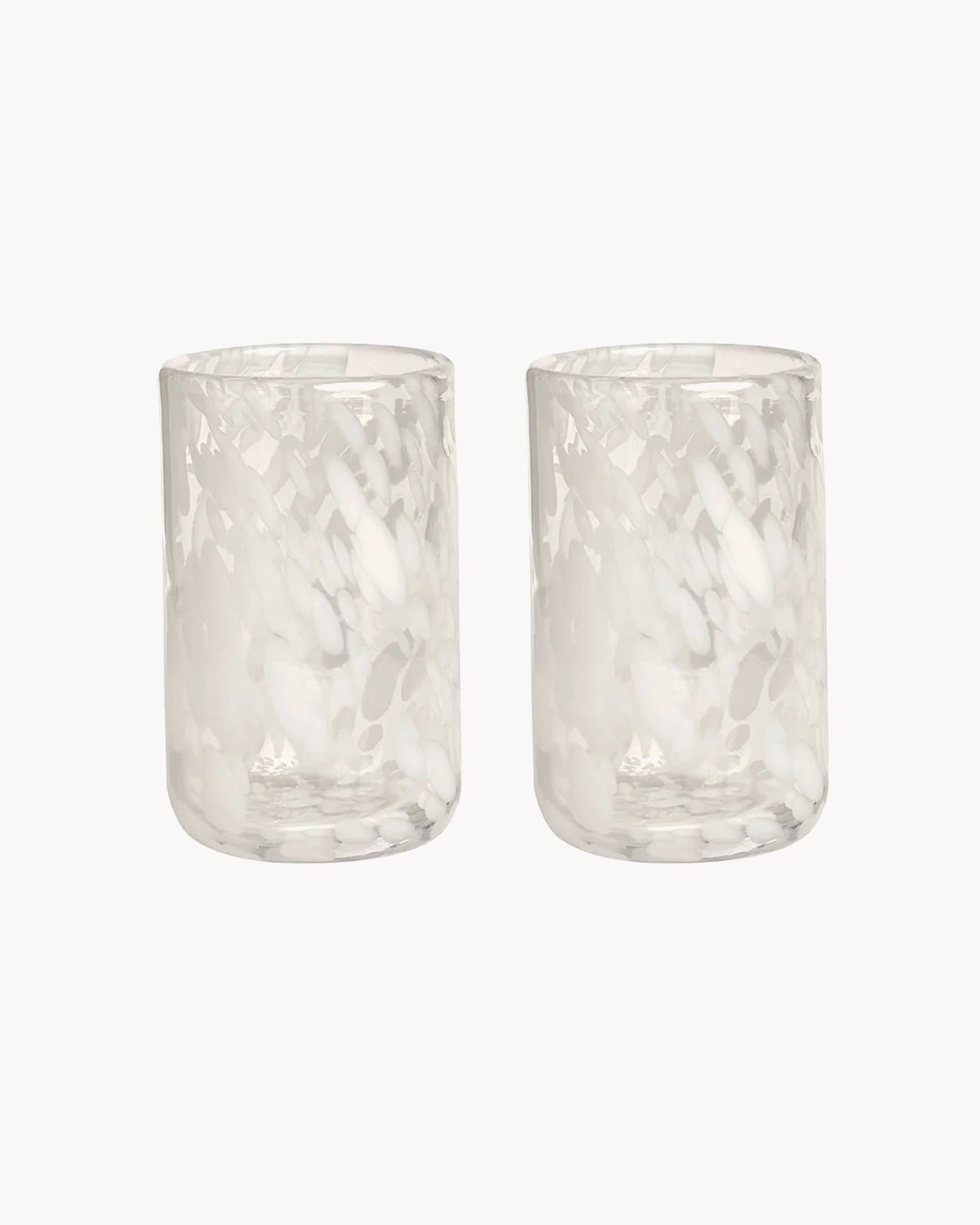 Set 2 bicchieri in vetro con pois realizzati a mano Jali