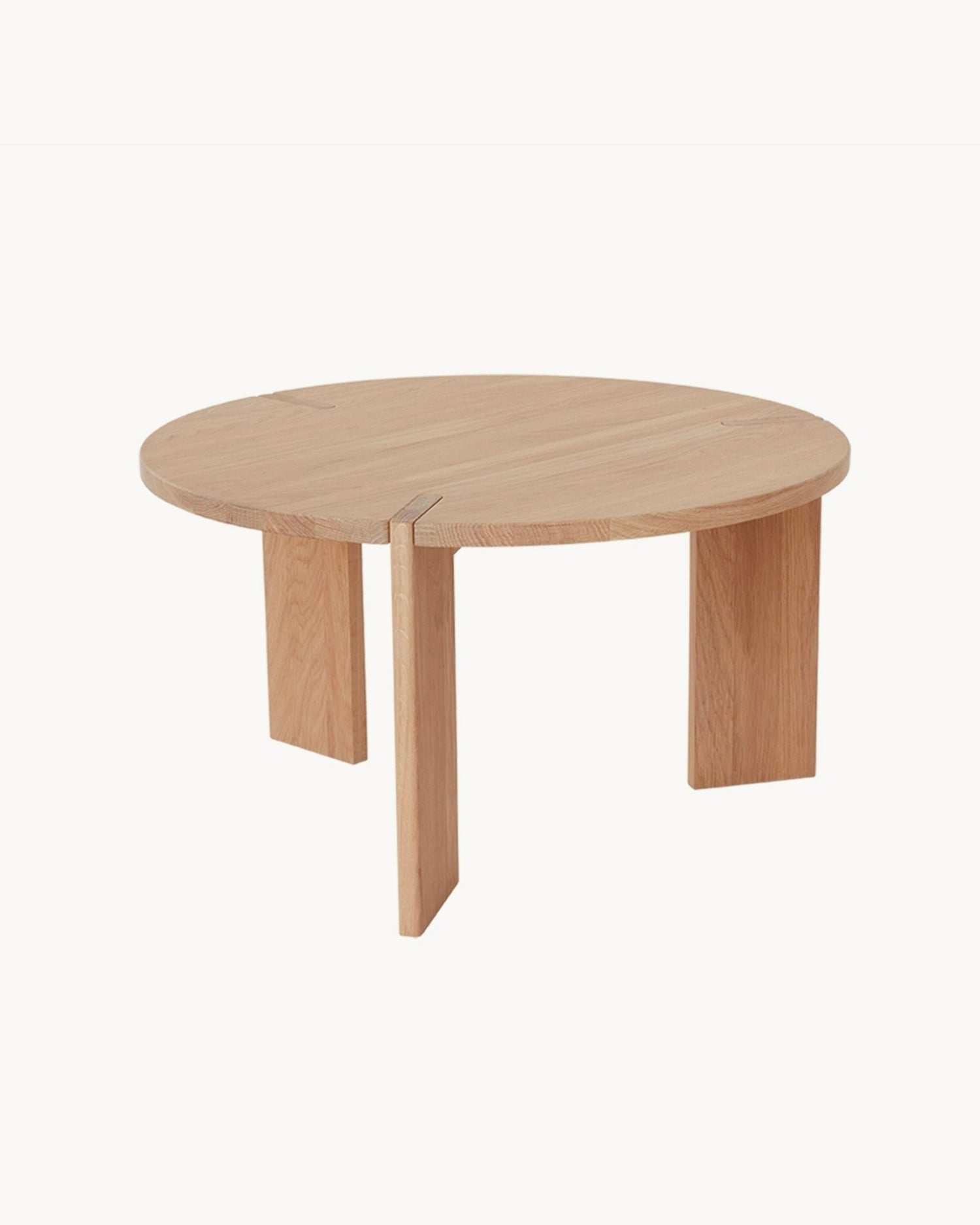 Tavolino da salotto rotondo in legno di rovere Oy