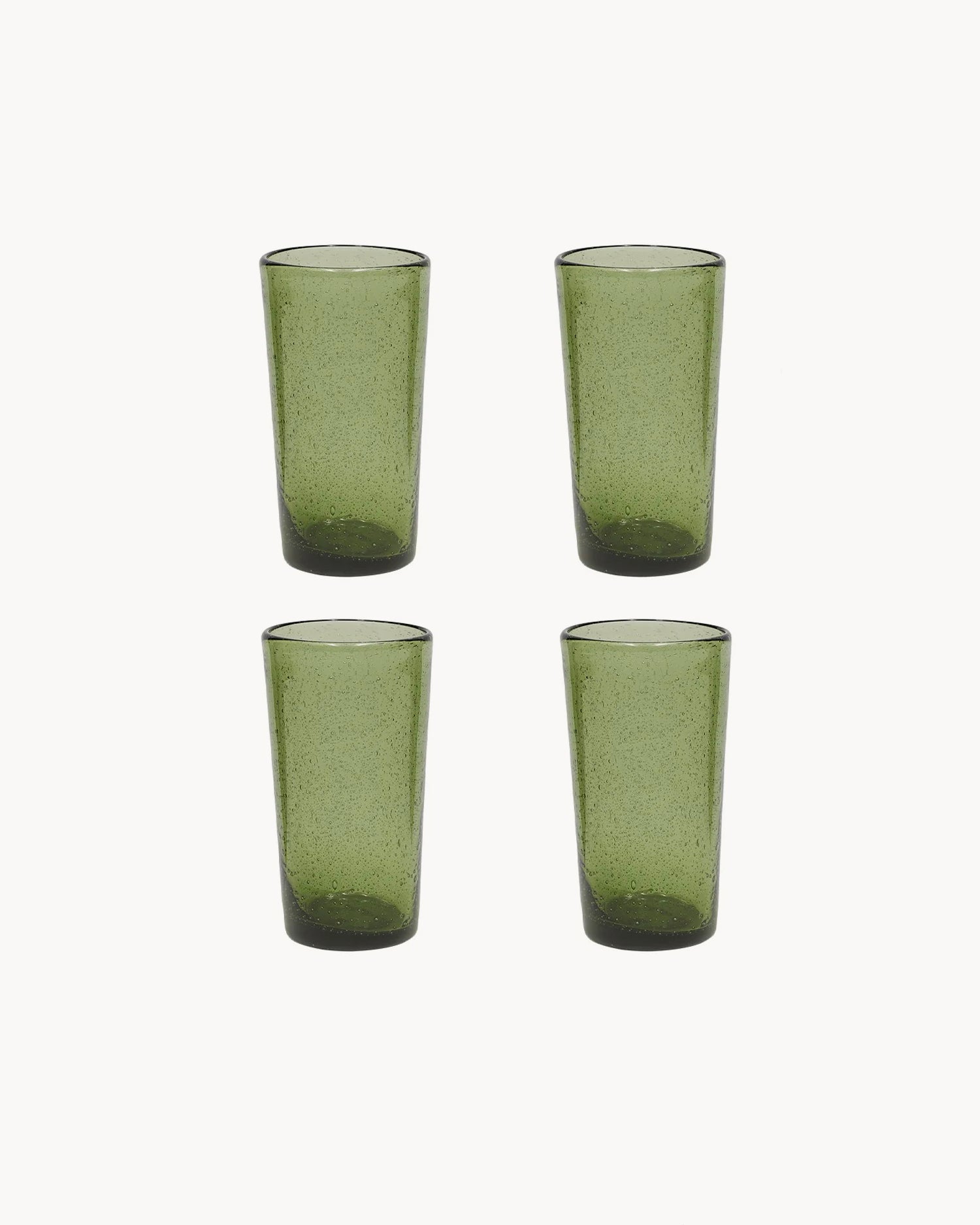 Set 4 bicchieri alti in vetro realizzati a mano Kuki