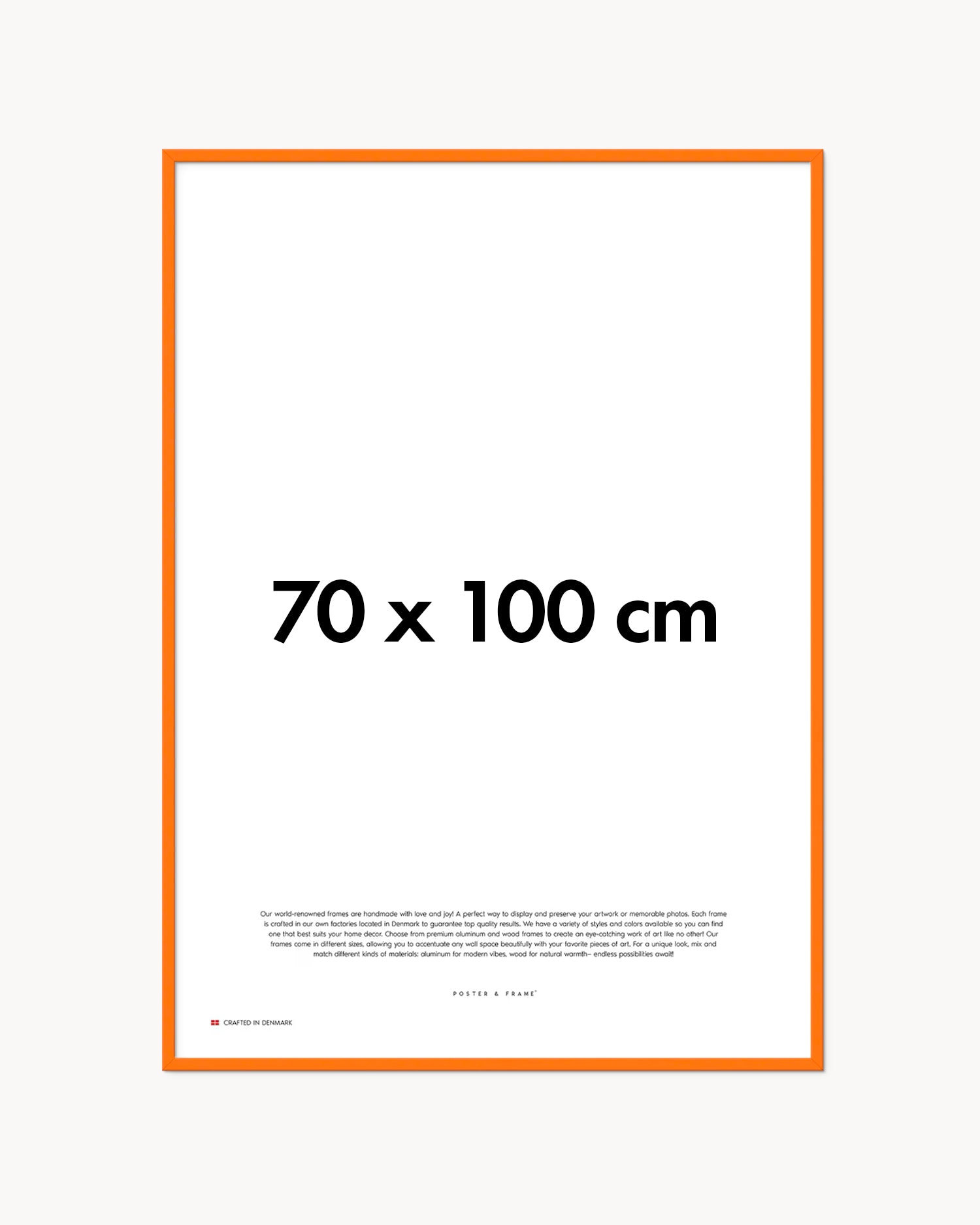 Cornice fatta a mano in legno arancione