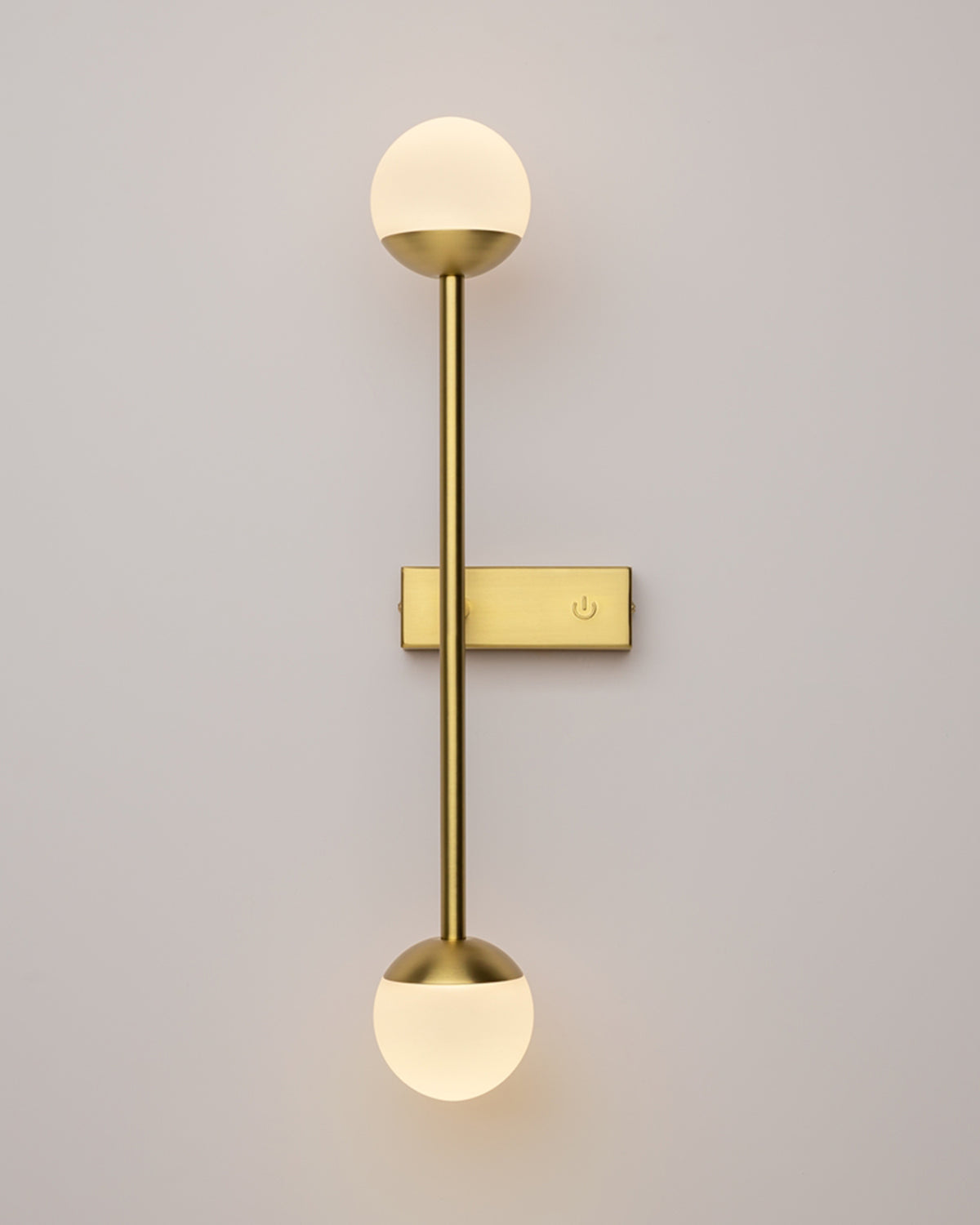 Lampada da parete con due sfere in vetro Touch - Vetro/metallo