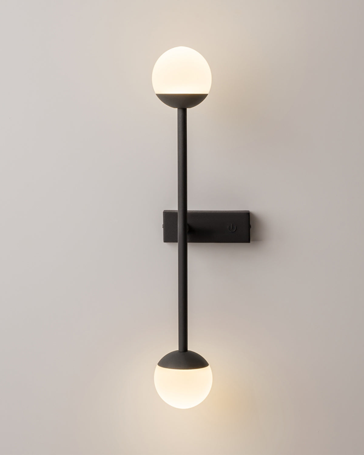 Lampada da parete con due sfere in vetro Touch - Vetro/metallo
