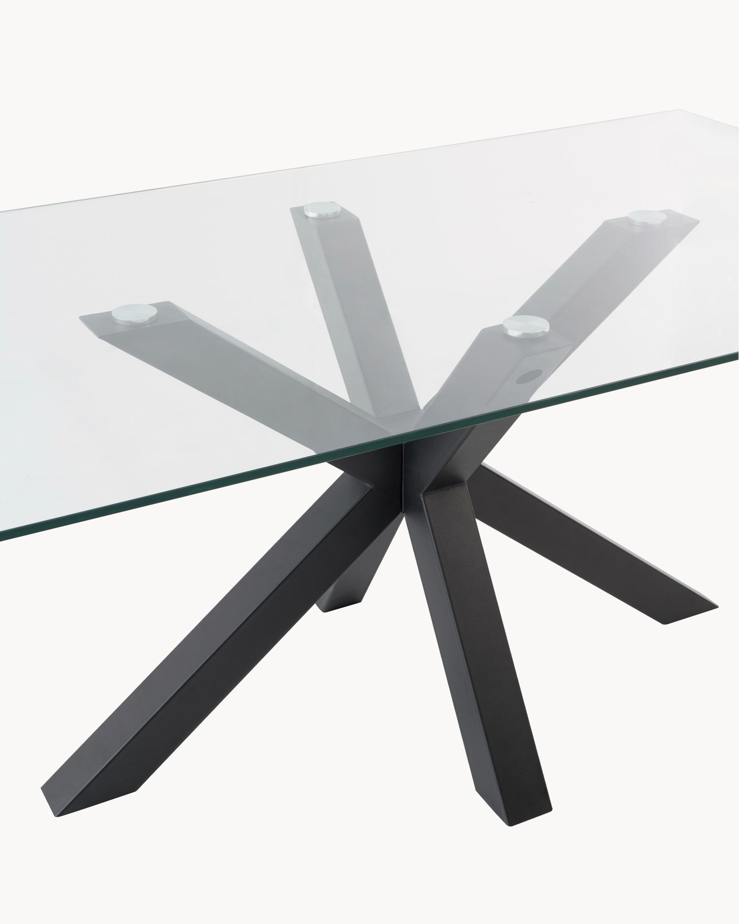 Tavolo da pranzo con piano in vetro Demi - Vetro/Metallo