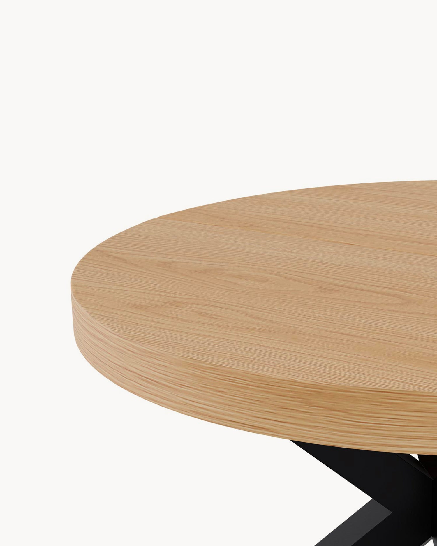 Tavolo da pranzo rotondo allungabile con piano in legno Mildred - Legno/Metallo