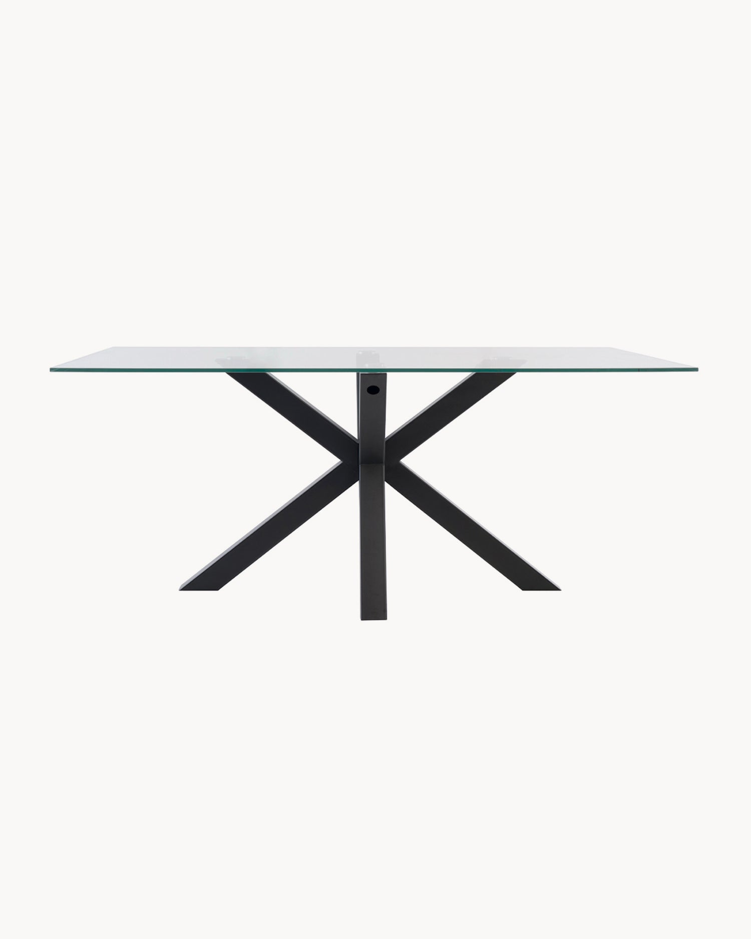 Tavolo da pranzo con piano in vetro Demi - Vetro/Metallo