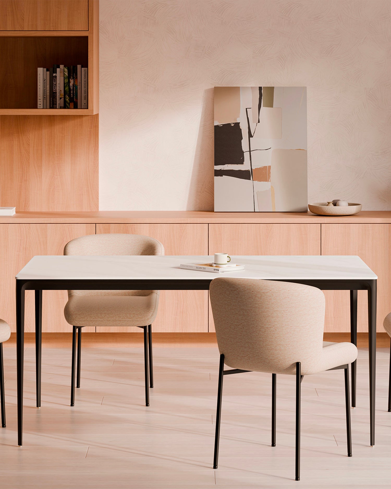Tavolo da pranzo con piano in grès porcellanato Arya