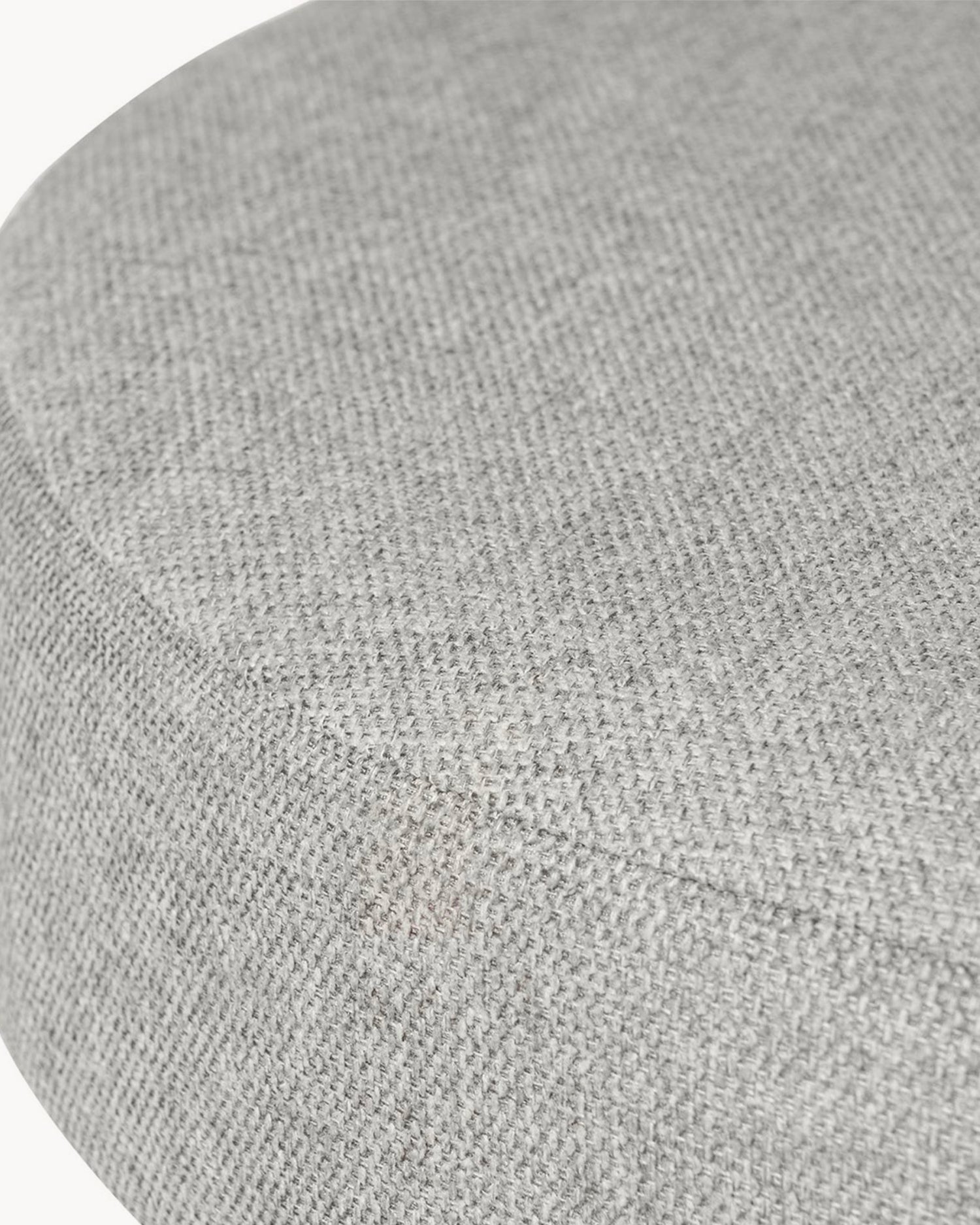 Pouf rotondo imbottito con gambe in metallo Aron - Tessuto