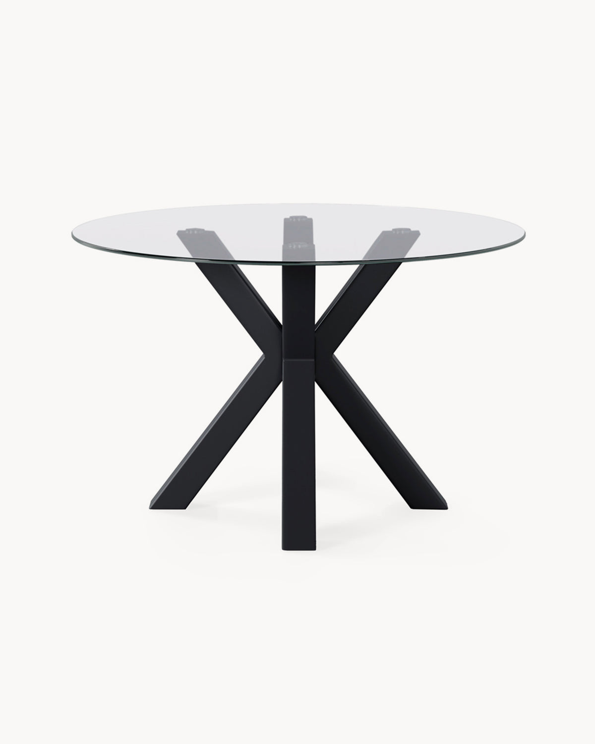 Tavolo da pranzo rotondo con piano in vetro Demi - Vetro/Metallo
